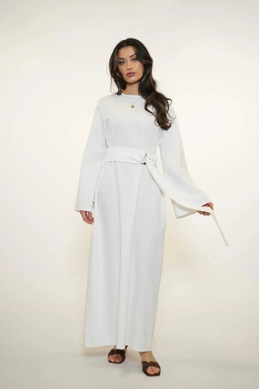 AMALFI LINEN DRESS - WHITE Losyana.nl
