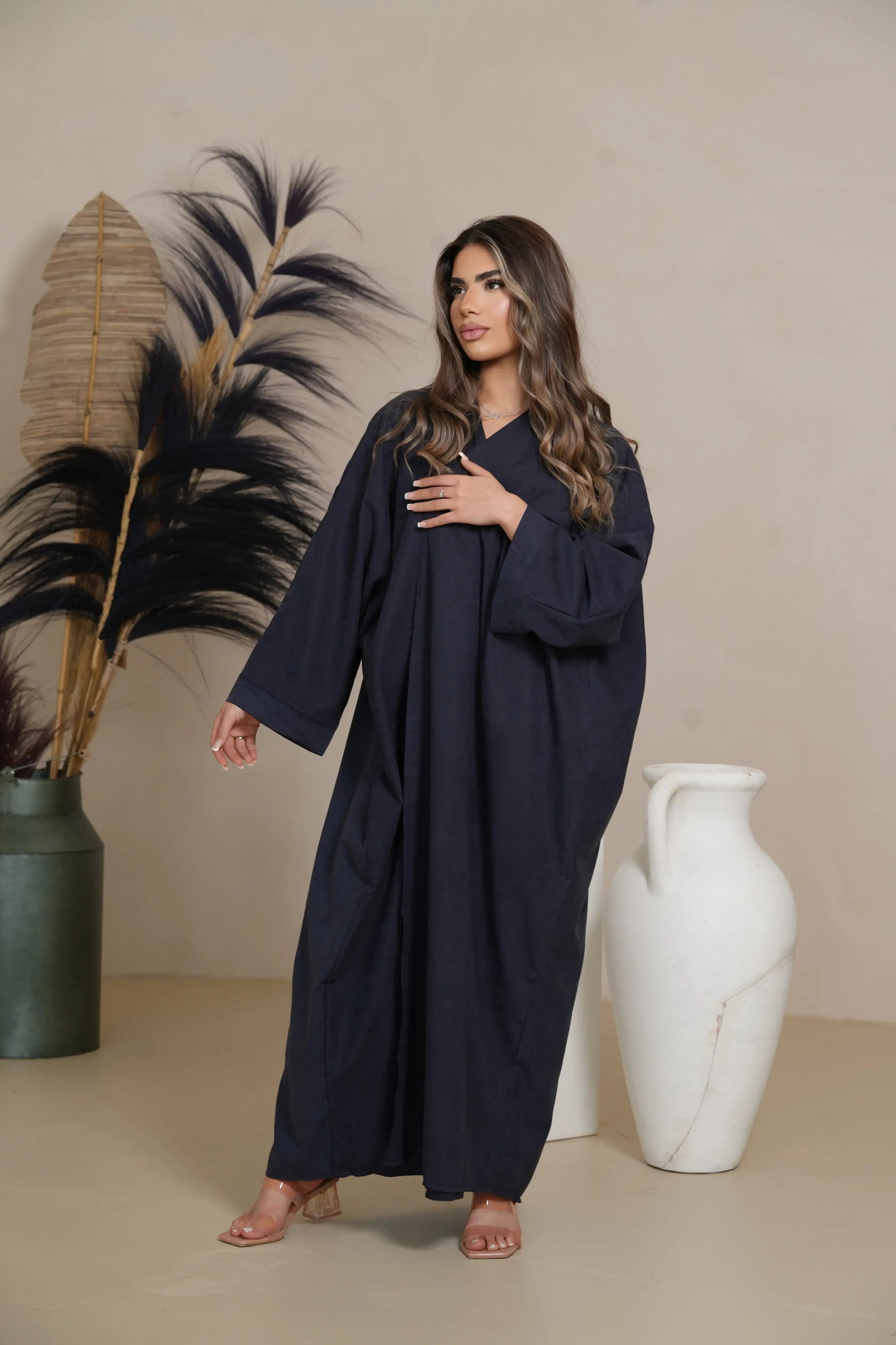 Velvet Daily Abaya - Dark Blue Losyana.Shop