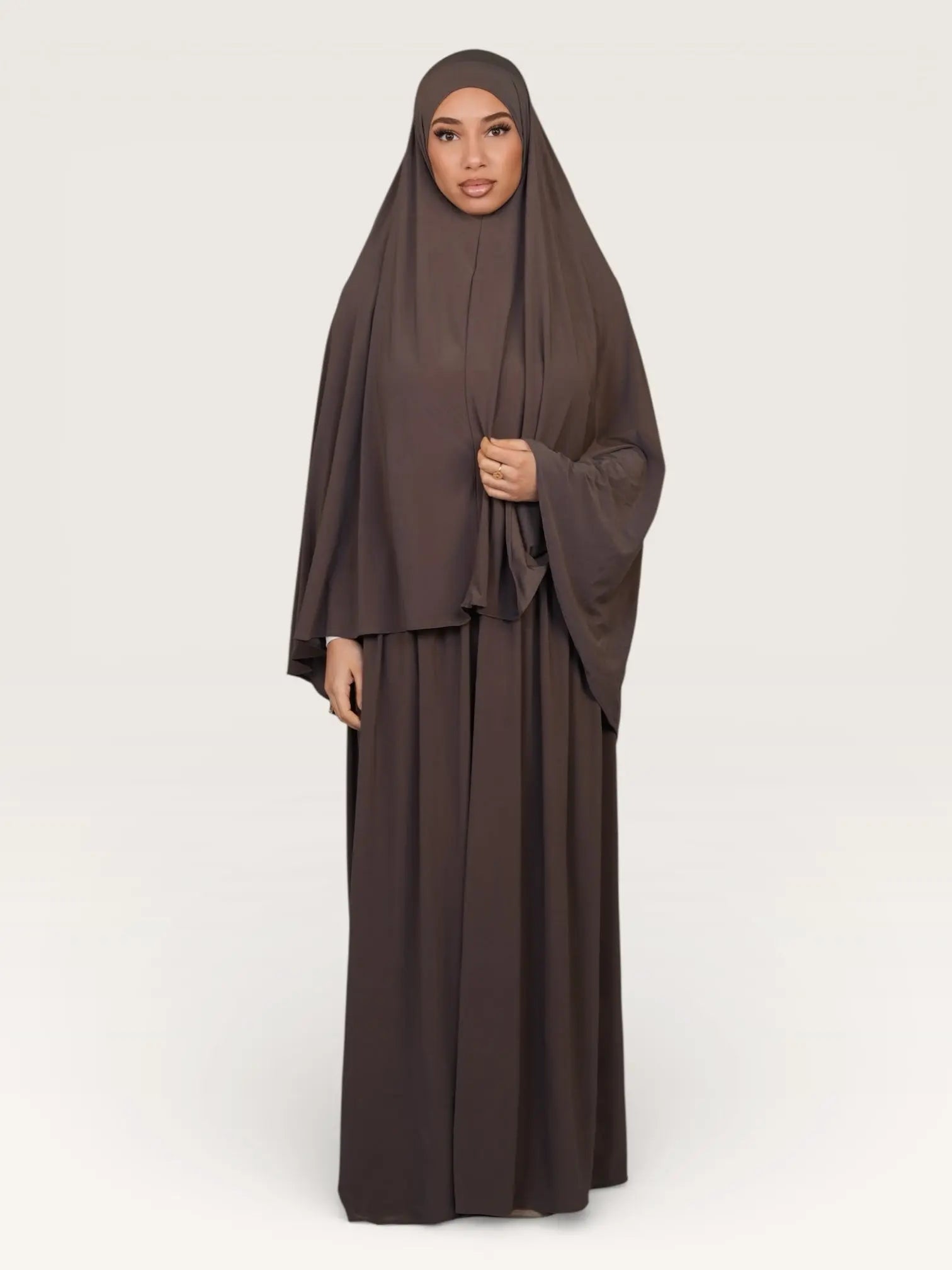 premium khimar set - mocca