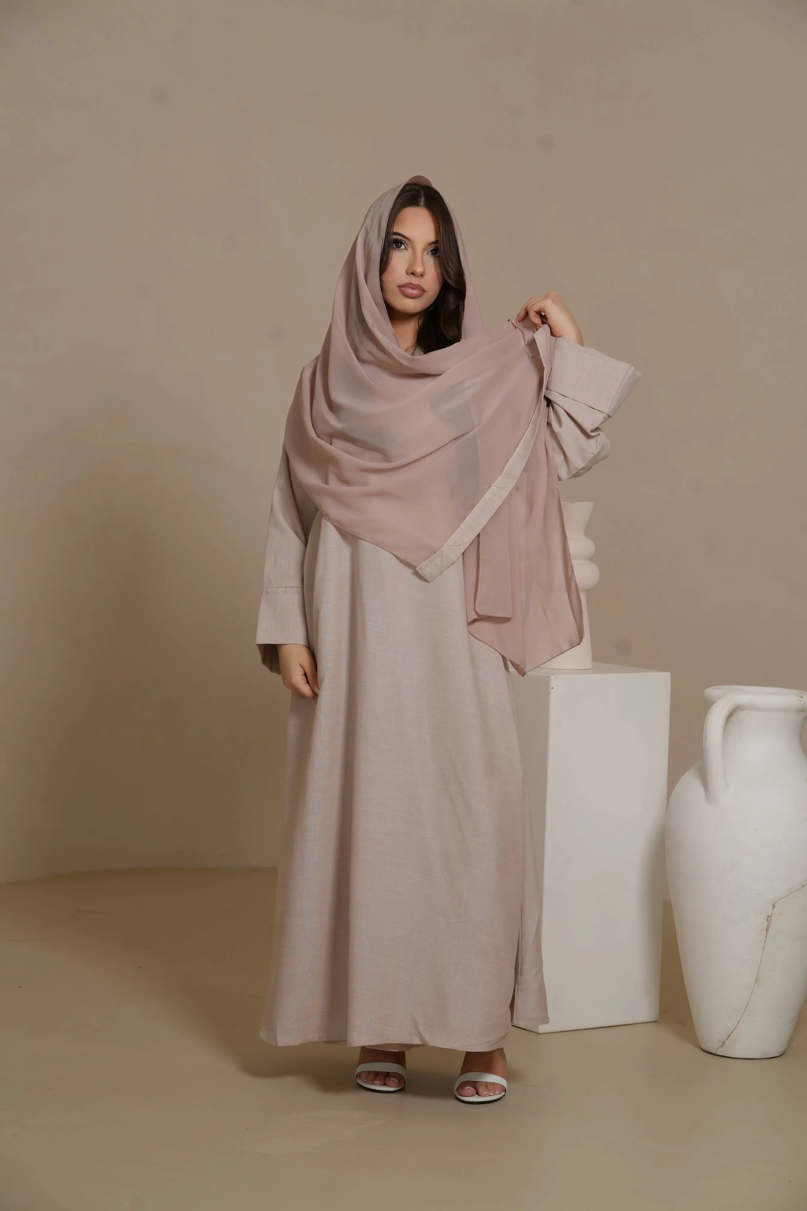 DXB Linen Abaya Cord - Amira Rose Losyana.Shop