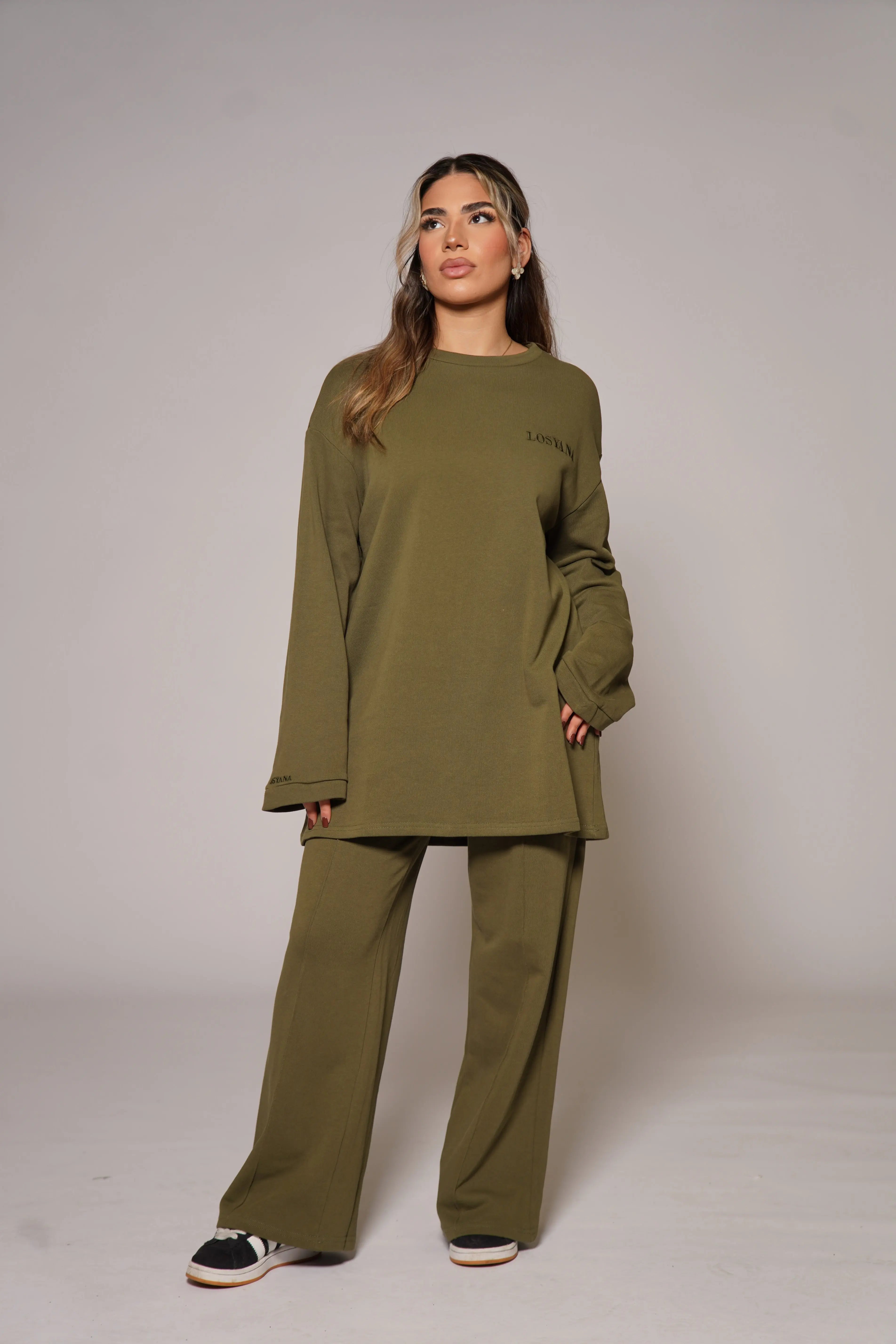 Lounge and Gym set - khaki green Losyana.Shop