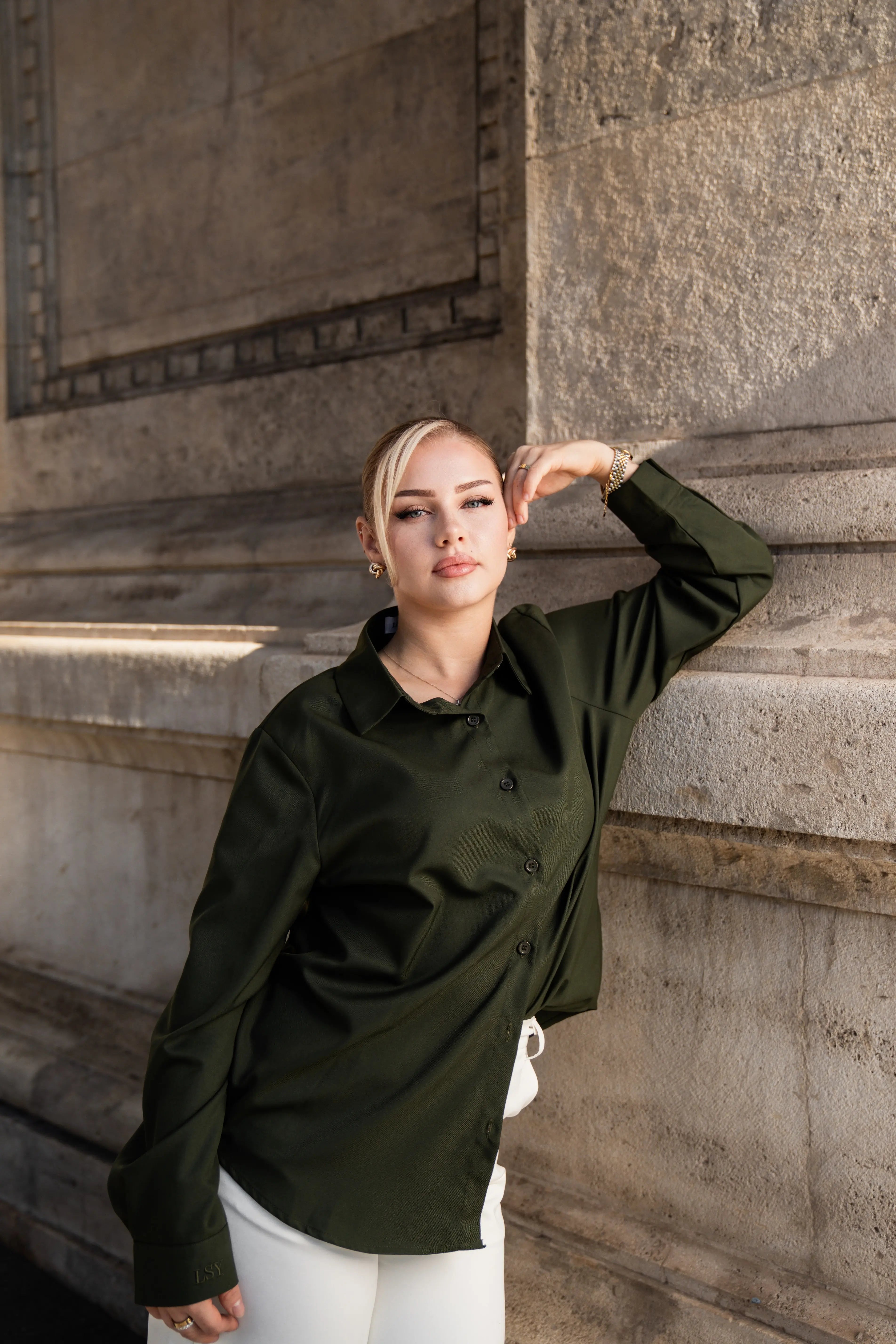 timeless blouse - khaki green Losyana.Shop