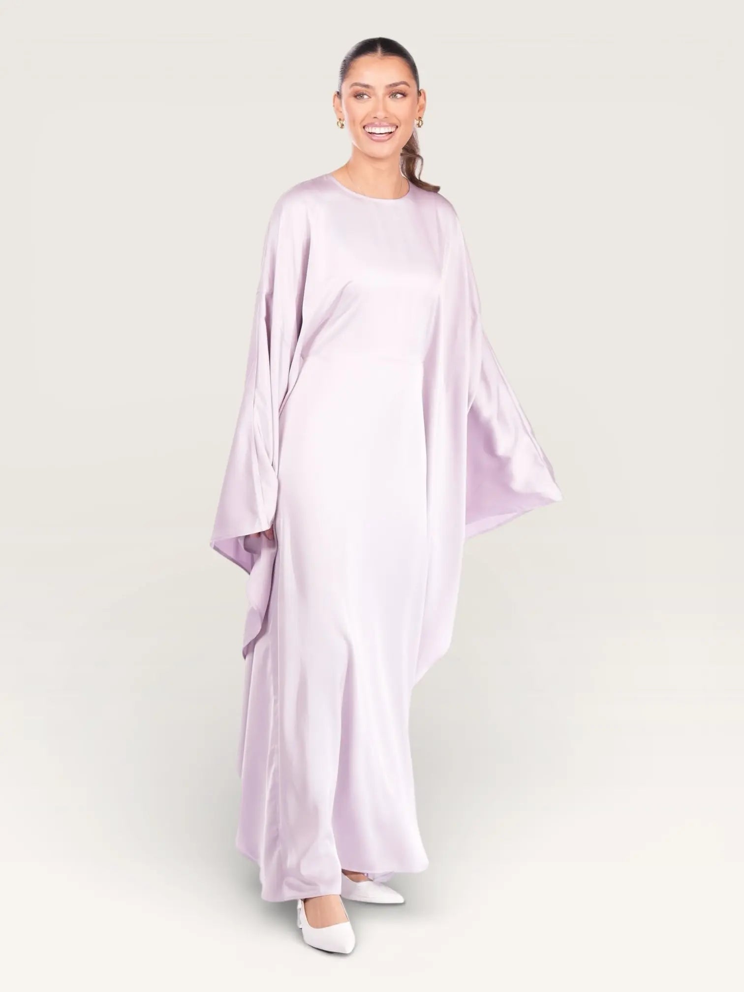 royal satin abaya - lavender