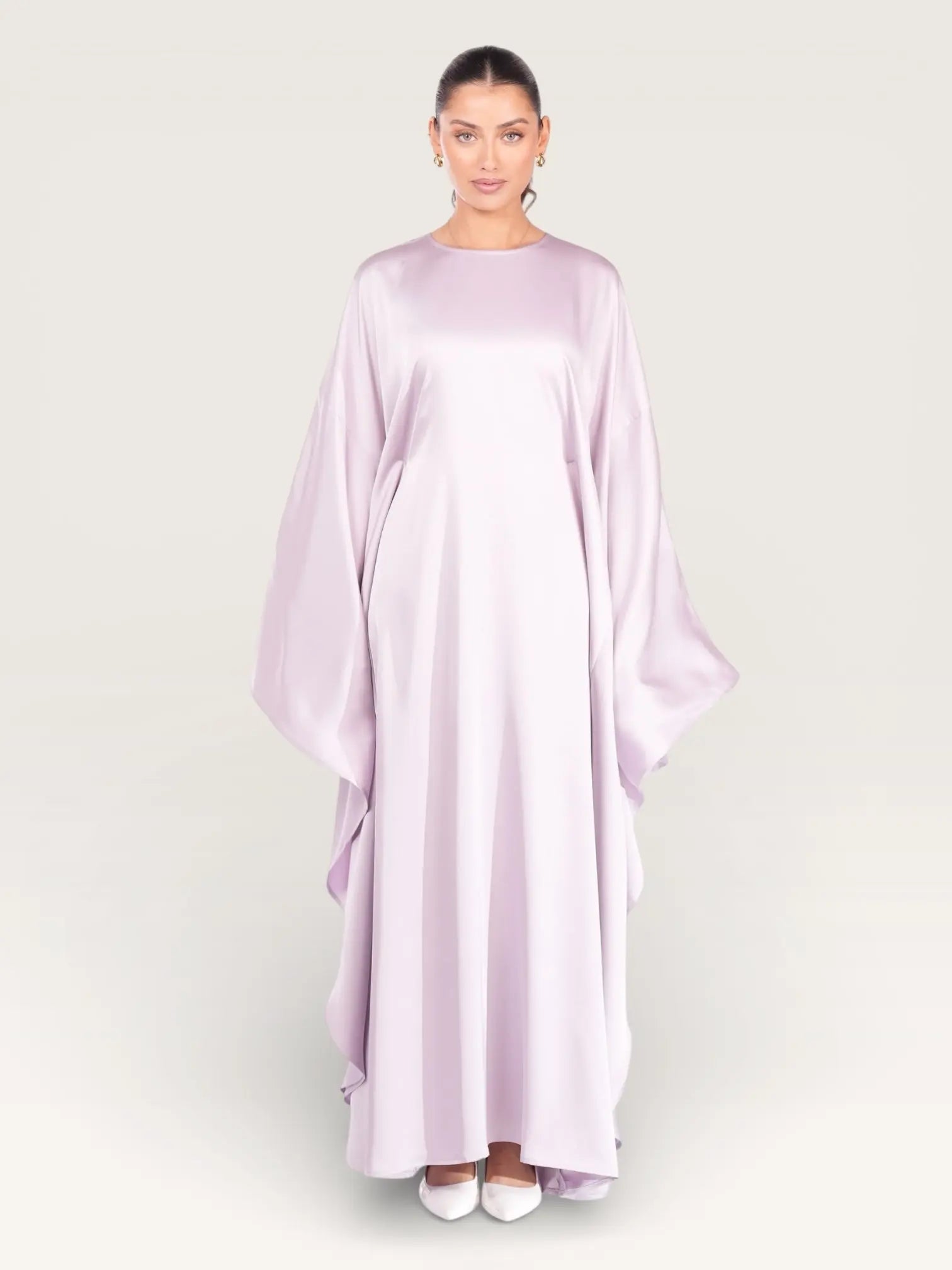 royal satin abaya - lavender