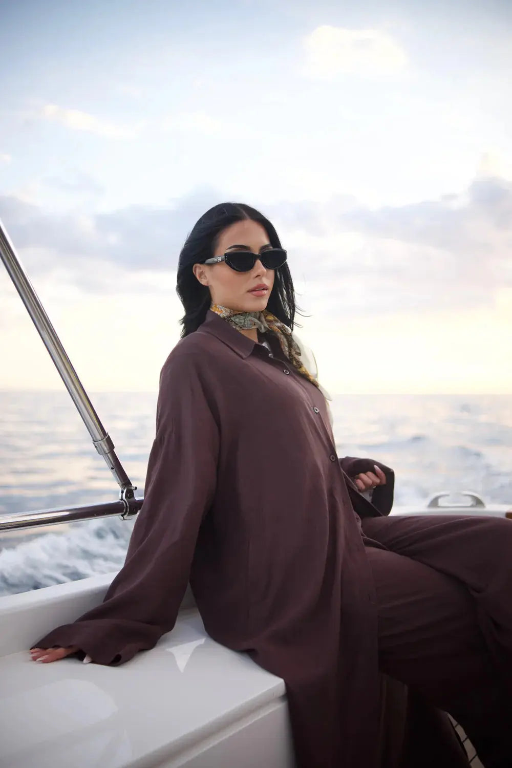 PALMA LINEN SET - ESPRESSO Losyana.nl