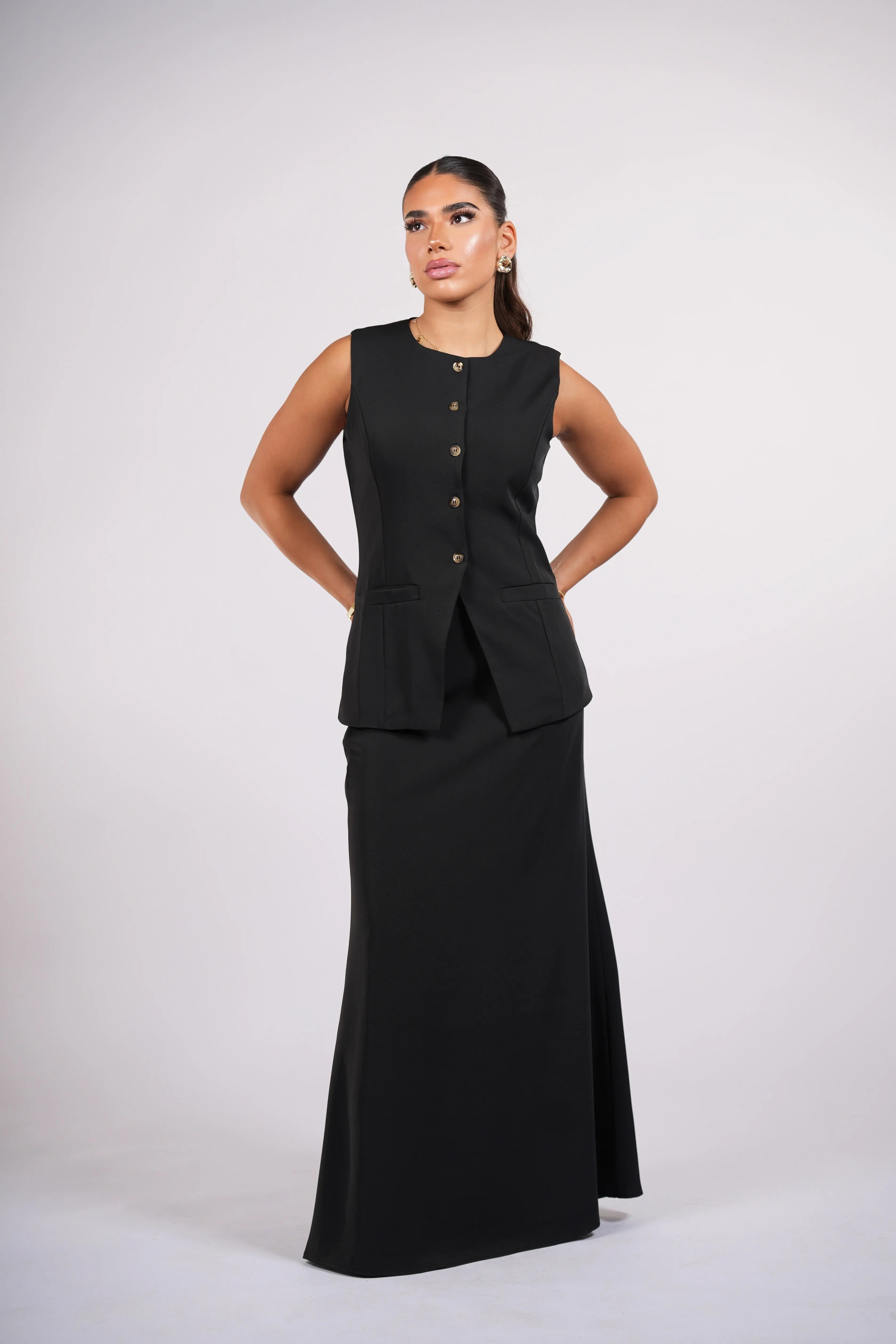 old vienna vest - black Losyana.Shop