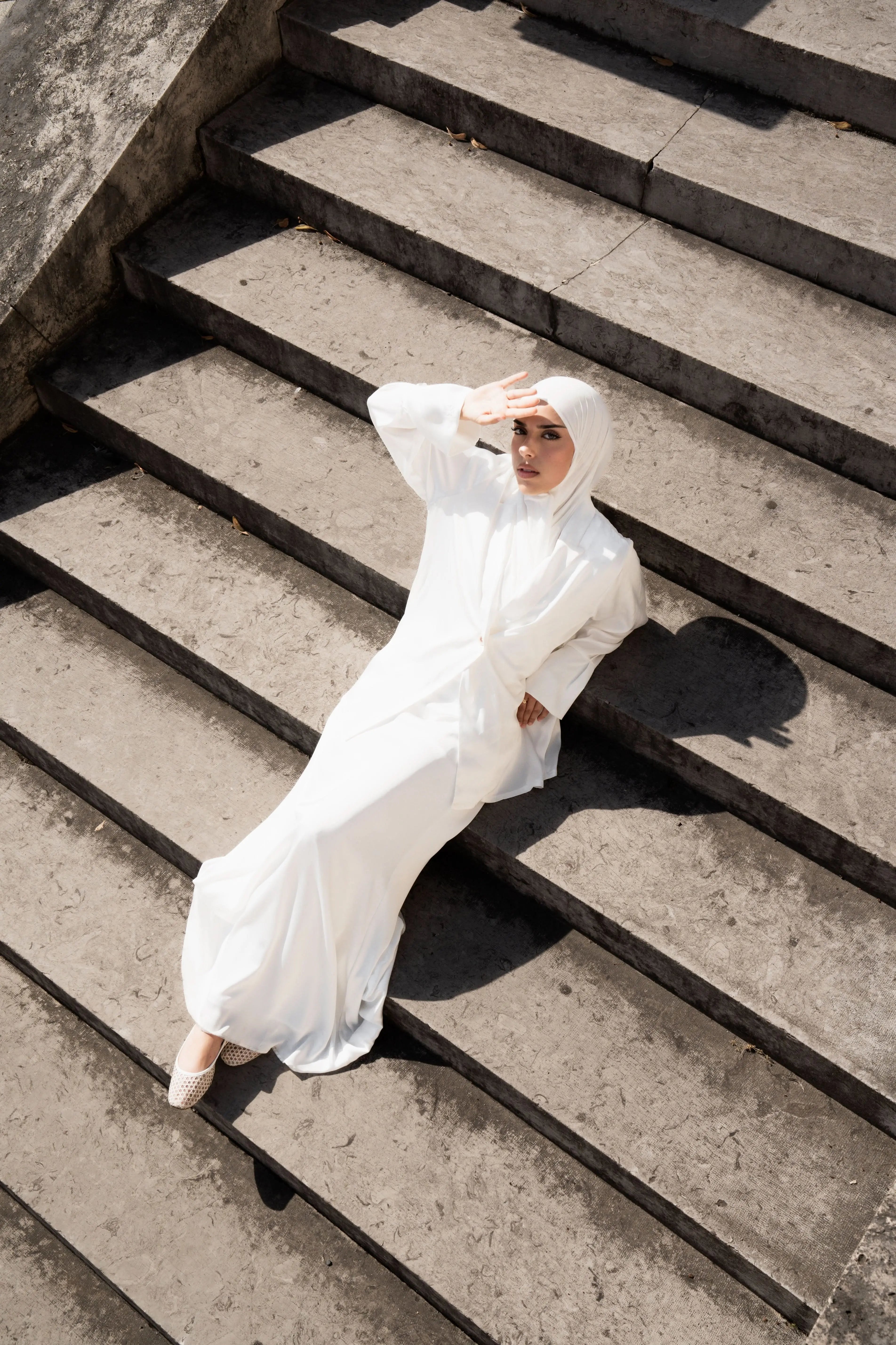 satin silk skirt - white Losyana.Shop