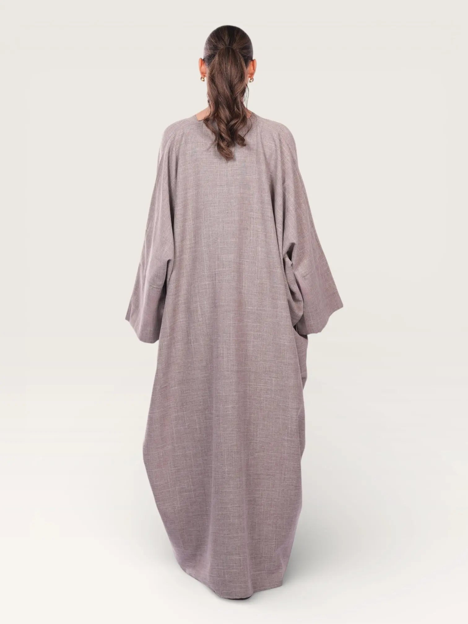 linen abaya - taupe