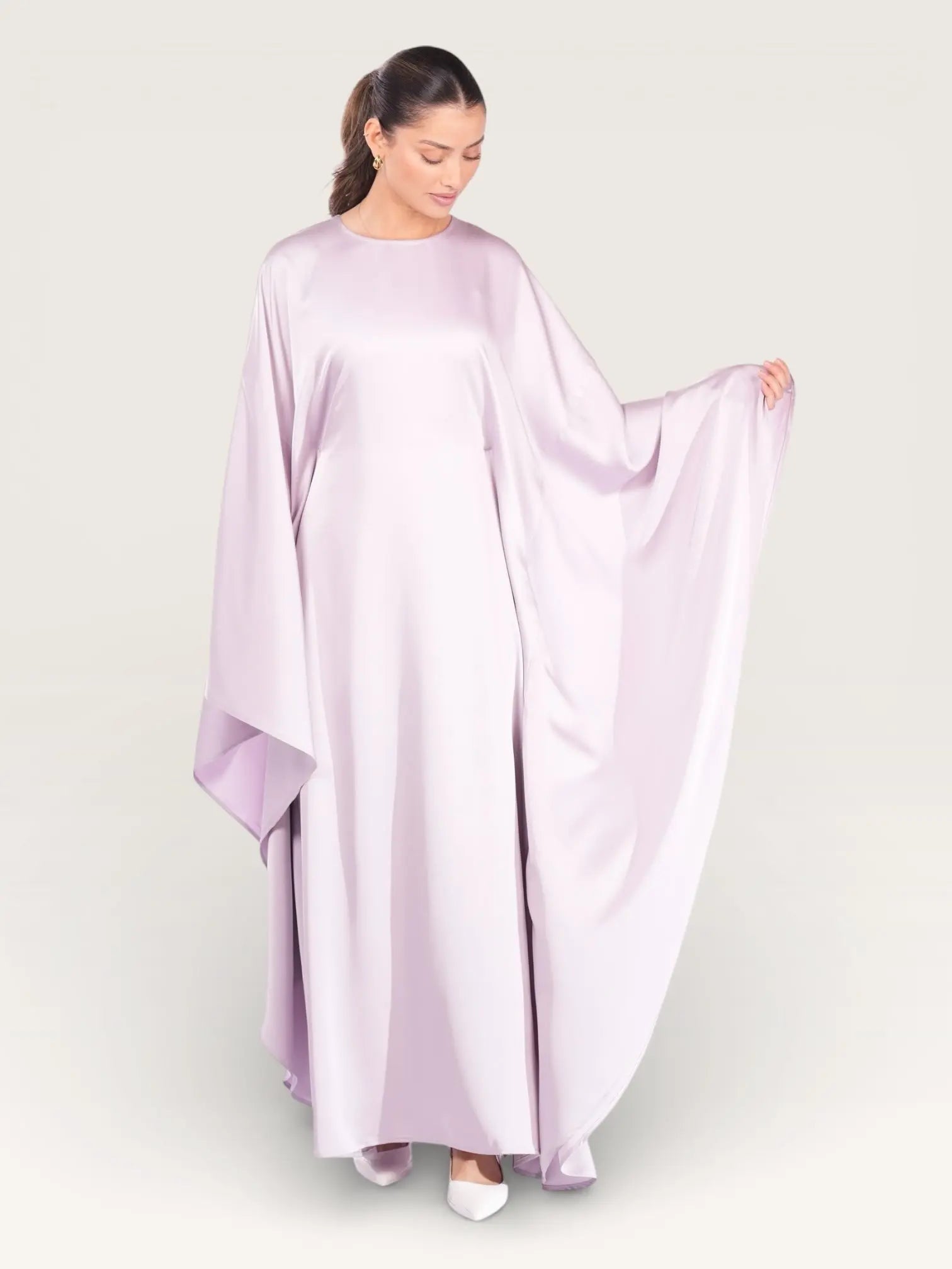 royal satin abaya - lavender