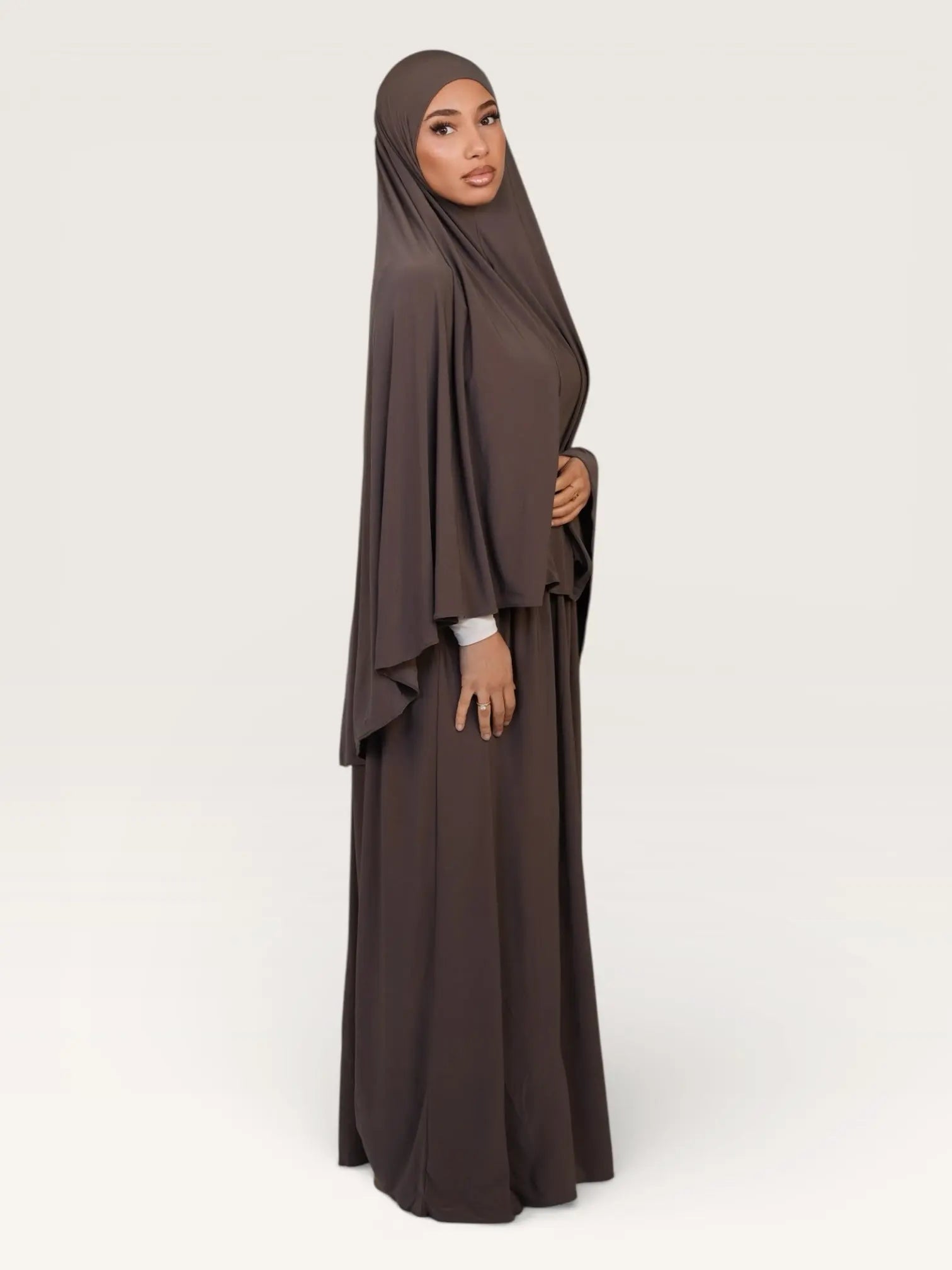 premium khimar set - mocca