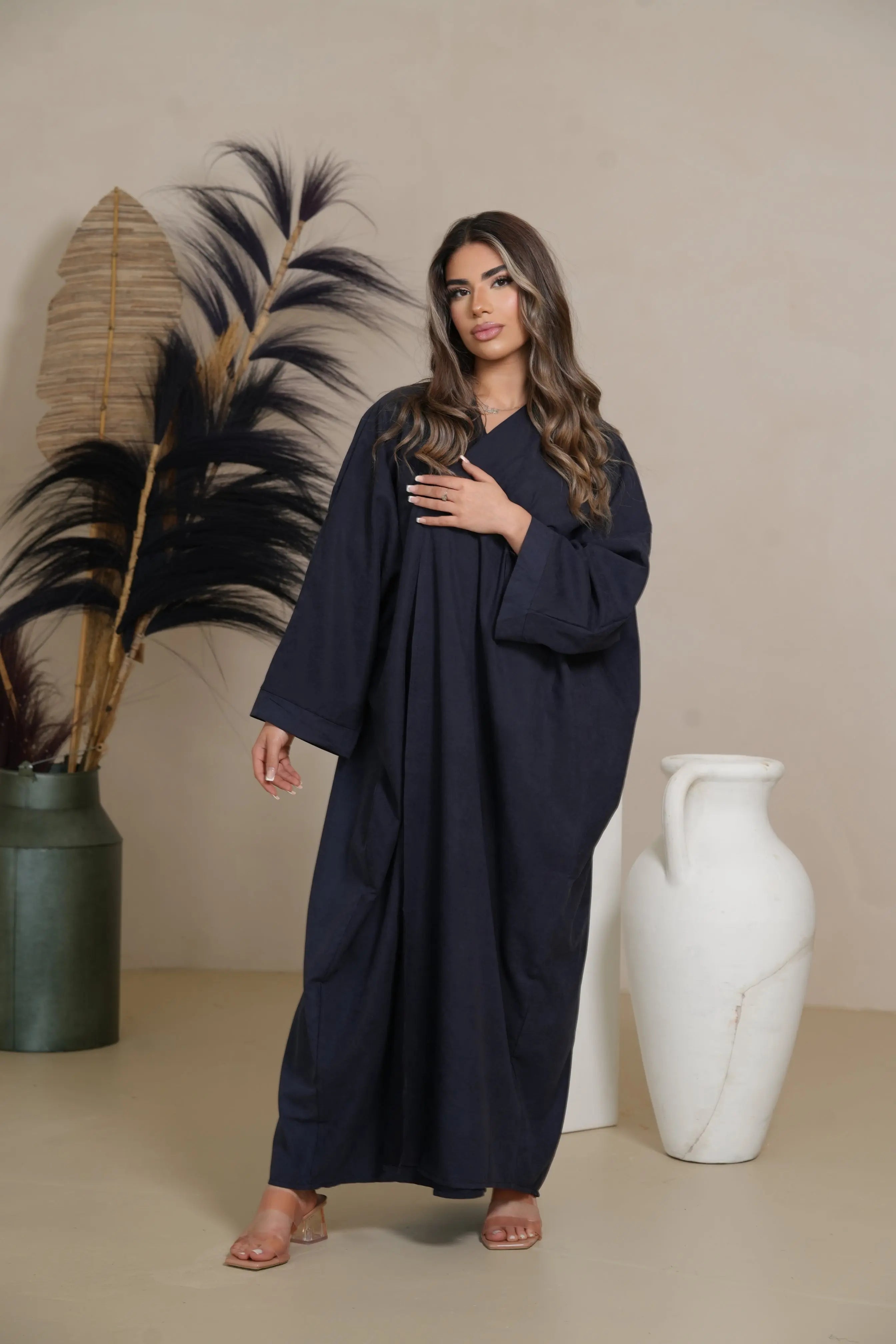 Velvet Daily Abaya - Dark Blue Losyana.Shop