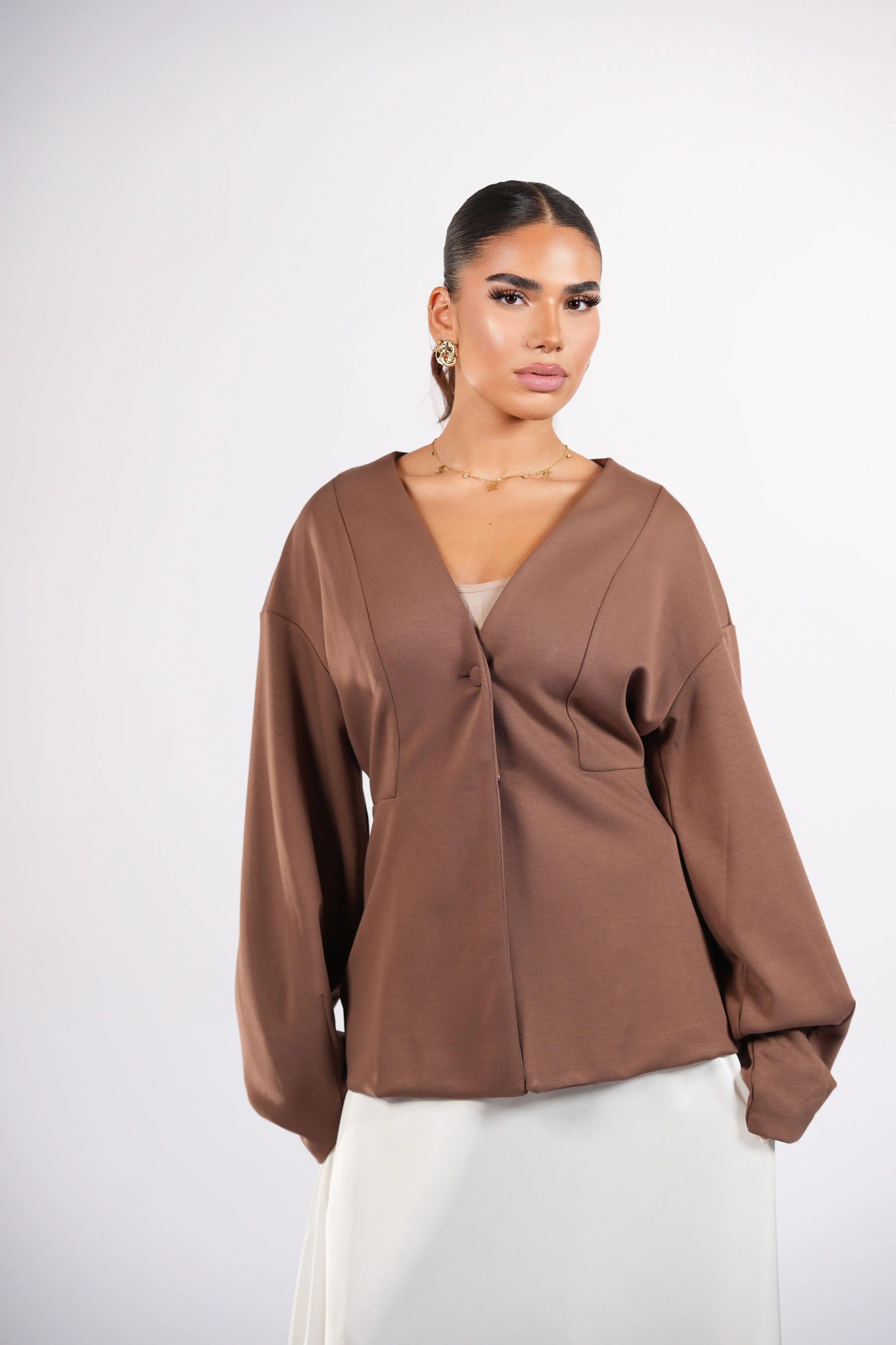 opera blazer - nude brown Losyana.Shop