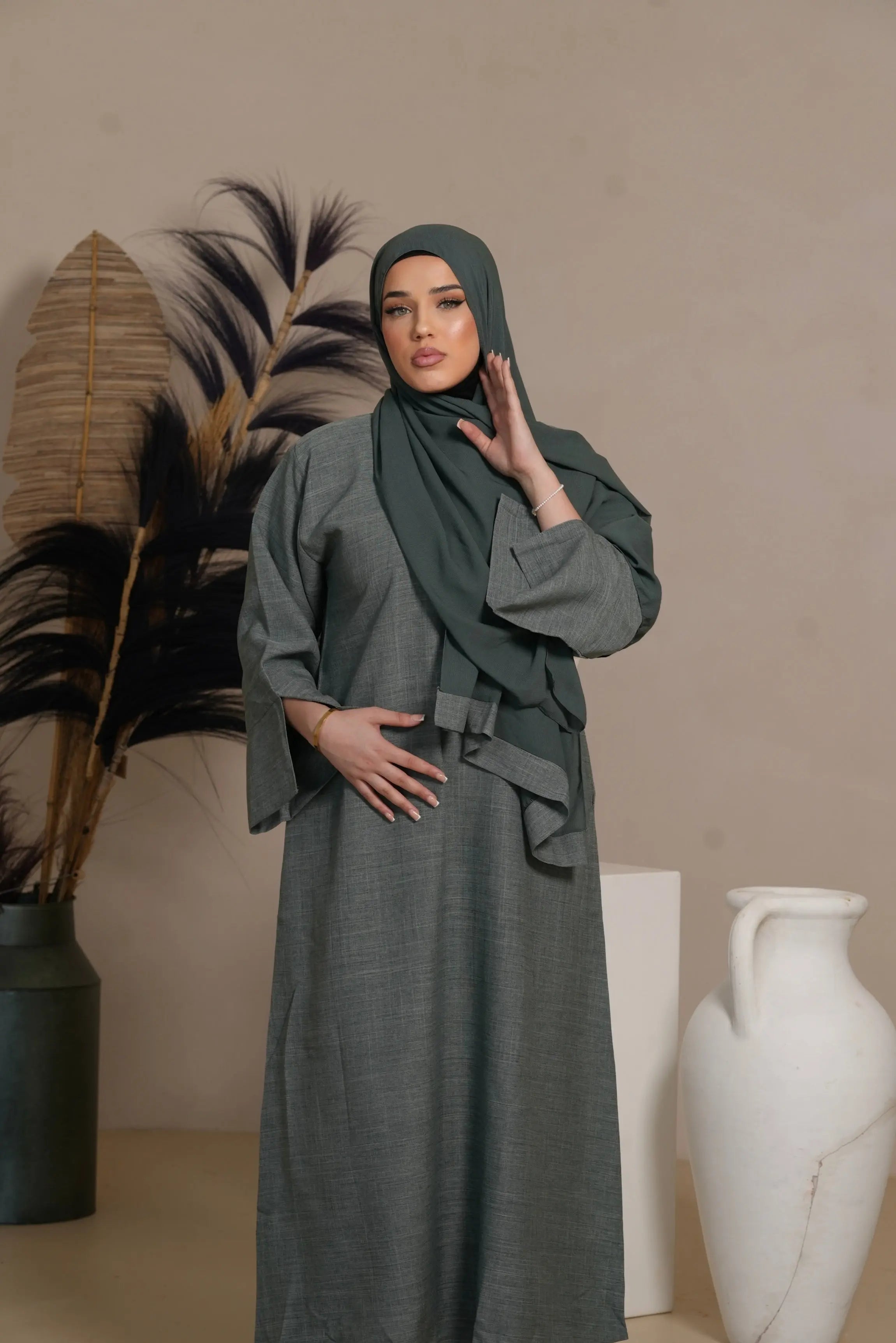 Base Linen Abaya - Lamantin Losyana.Shop