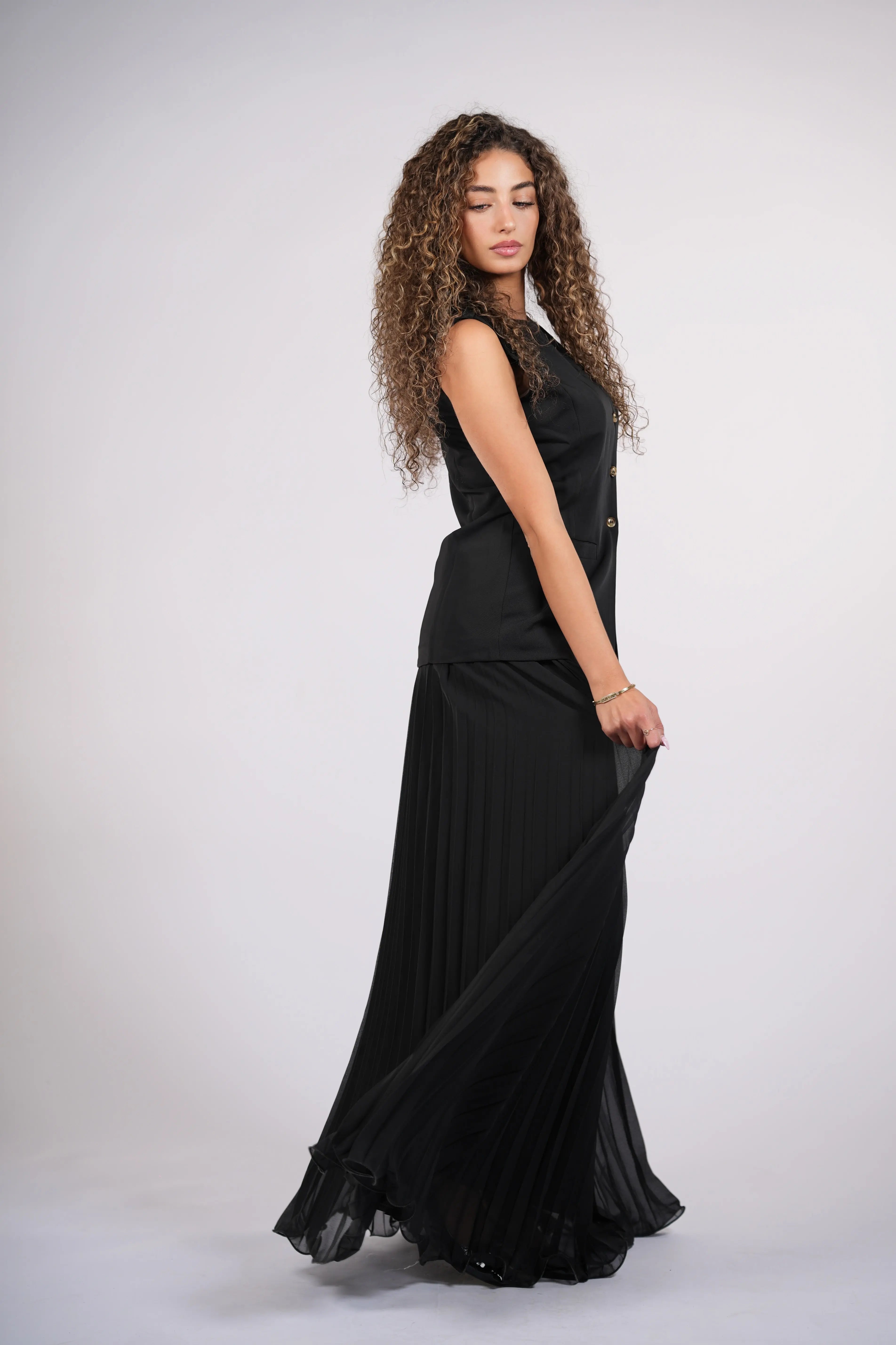 plisse skirt - black Losyana.Shop