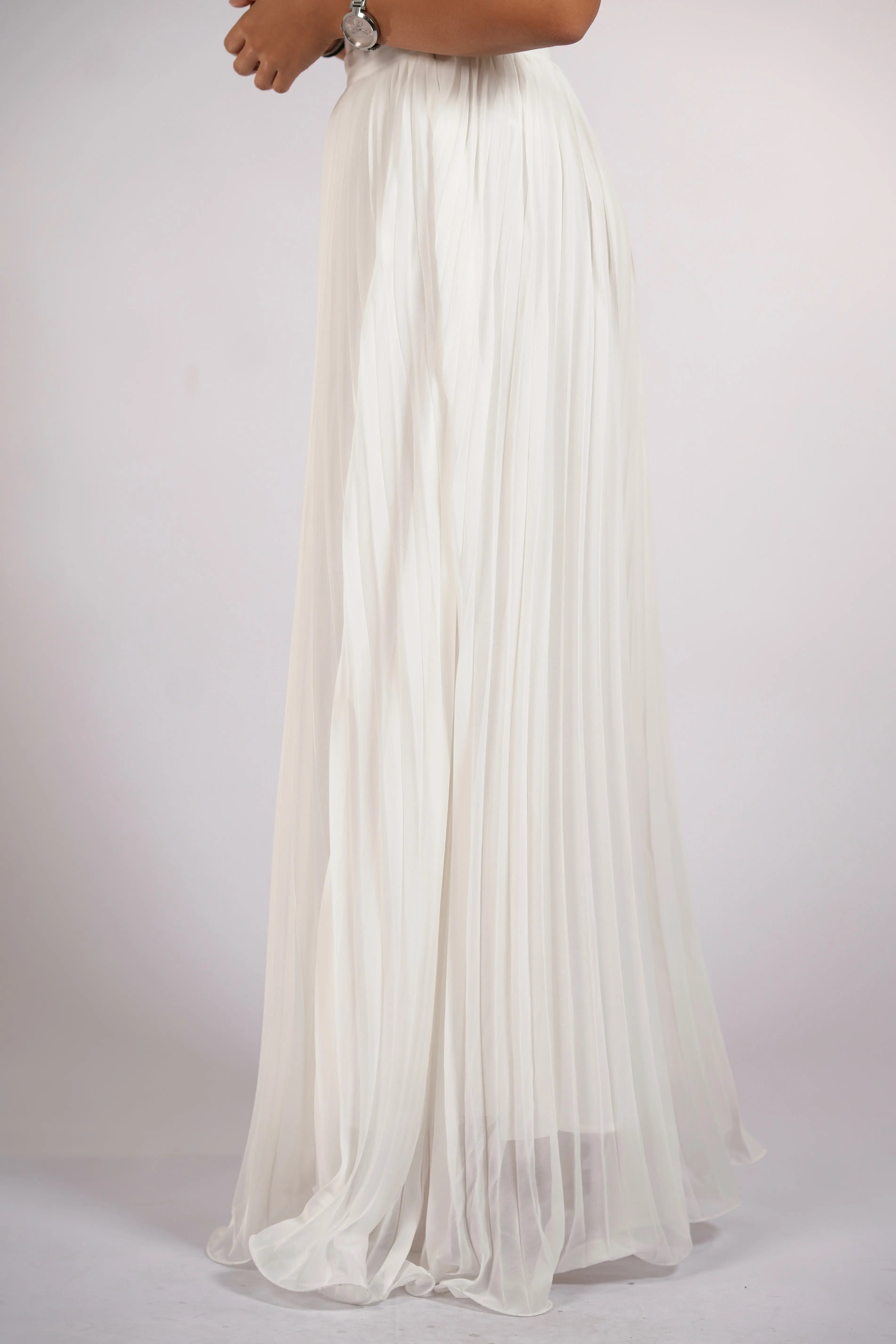 plisse skirt - white Losyana.Shop