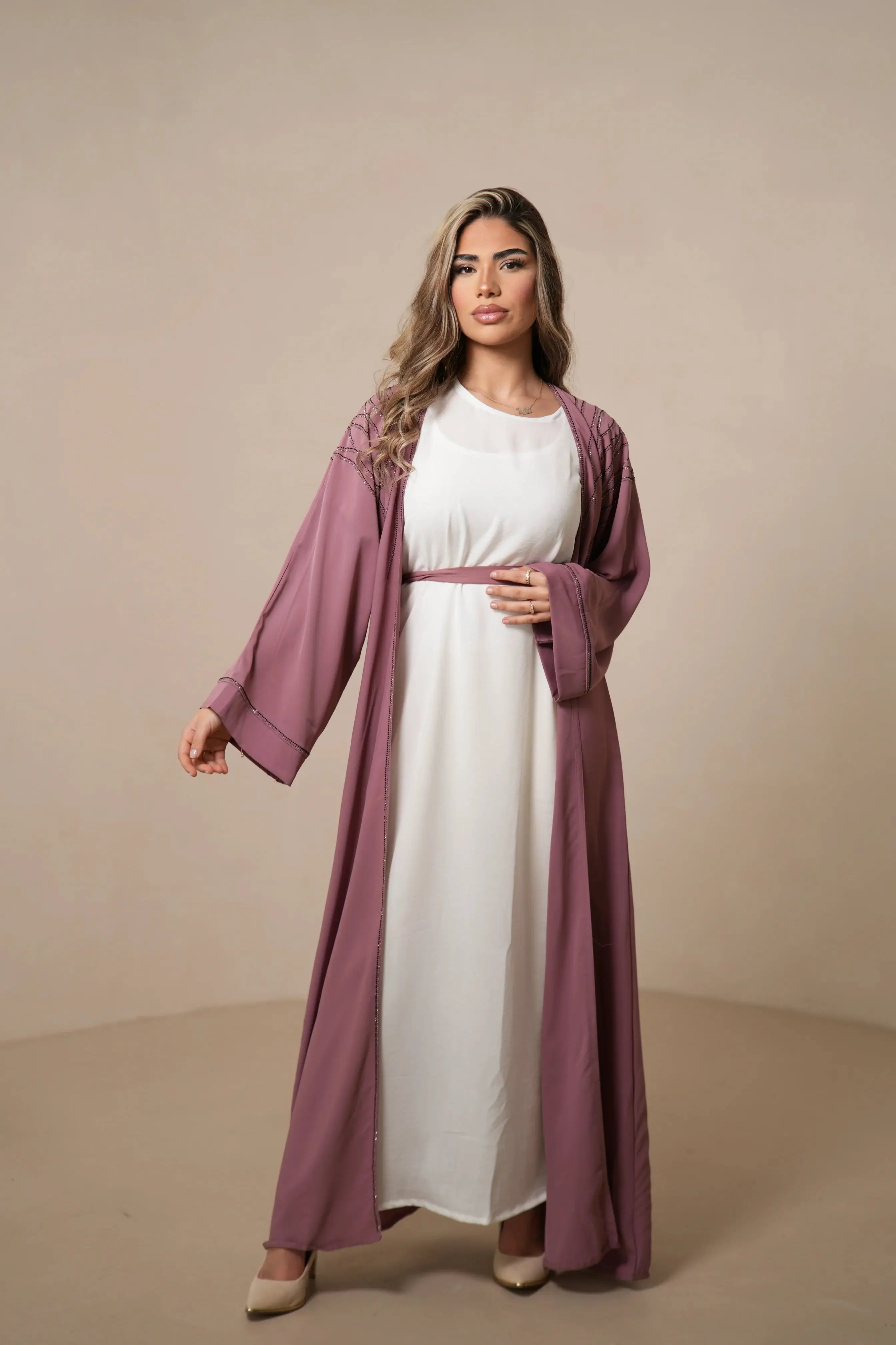 Emirate abaya- Pink Losyana.Shop