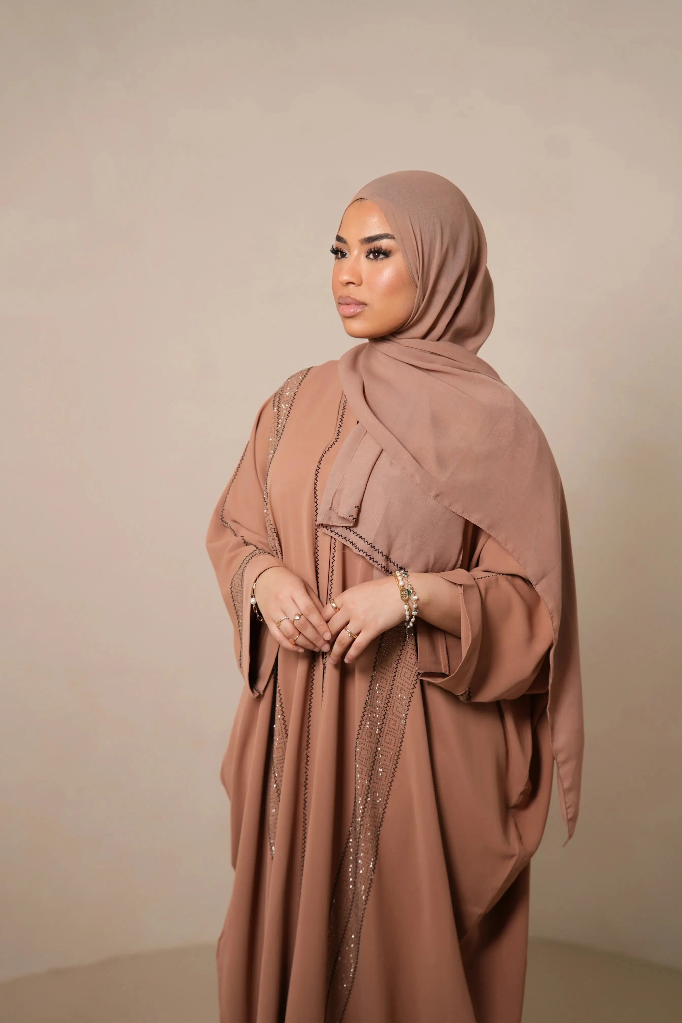Emirate abaya - Peach Losyana.Shop