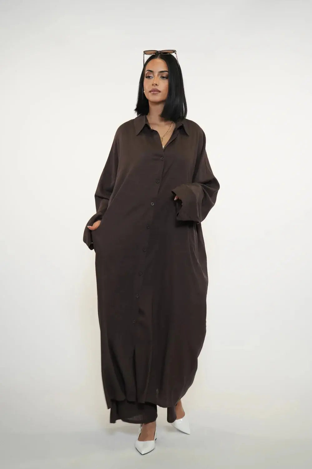 PALMA LINEN SET - ESPRESSO Losyana.nl