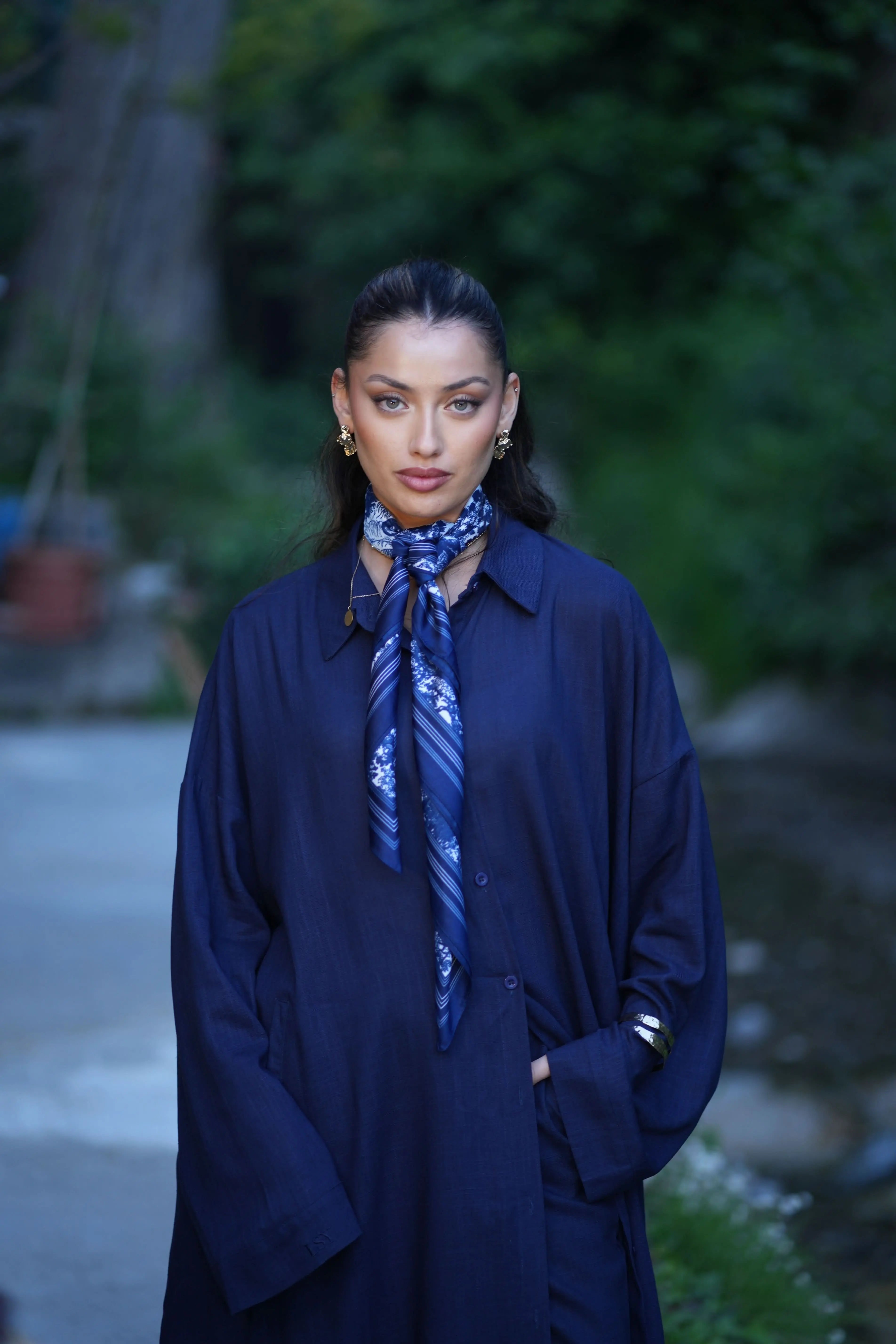 PALMA LINEN SET - NAVY - Losyana.Shop