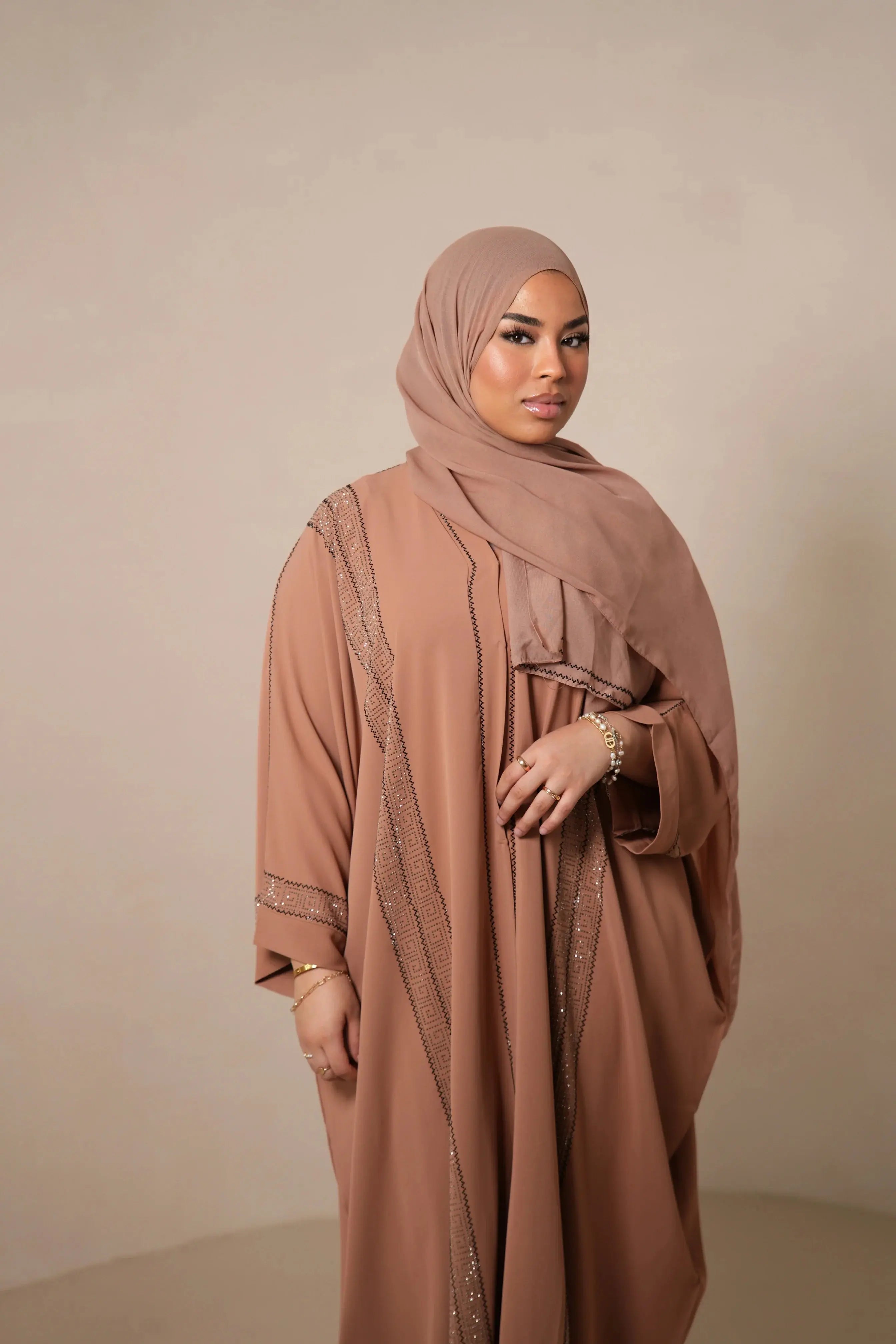 Emirate abaya - Peach Losyana.Shop
