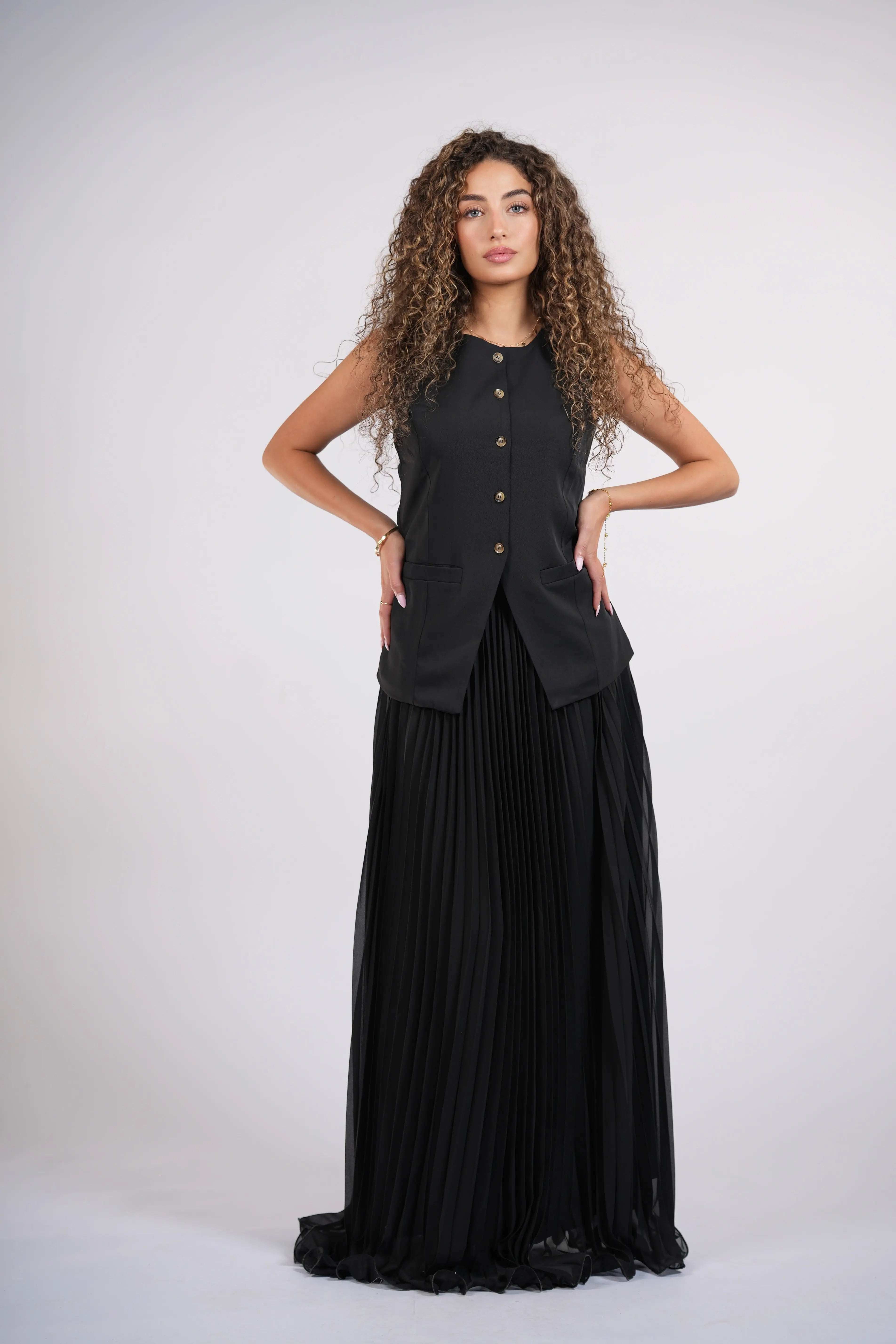 plisse skirt - black Losyana.Shop