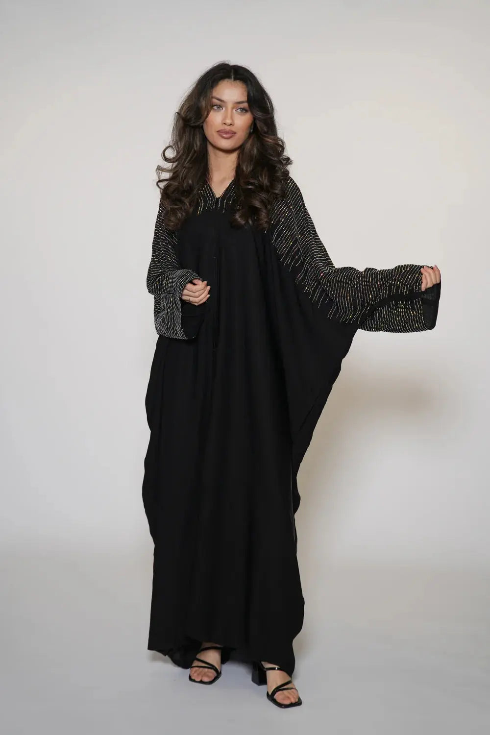 DXB Glitter Abaya - Black Losyana.Shop