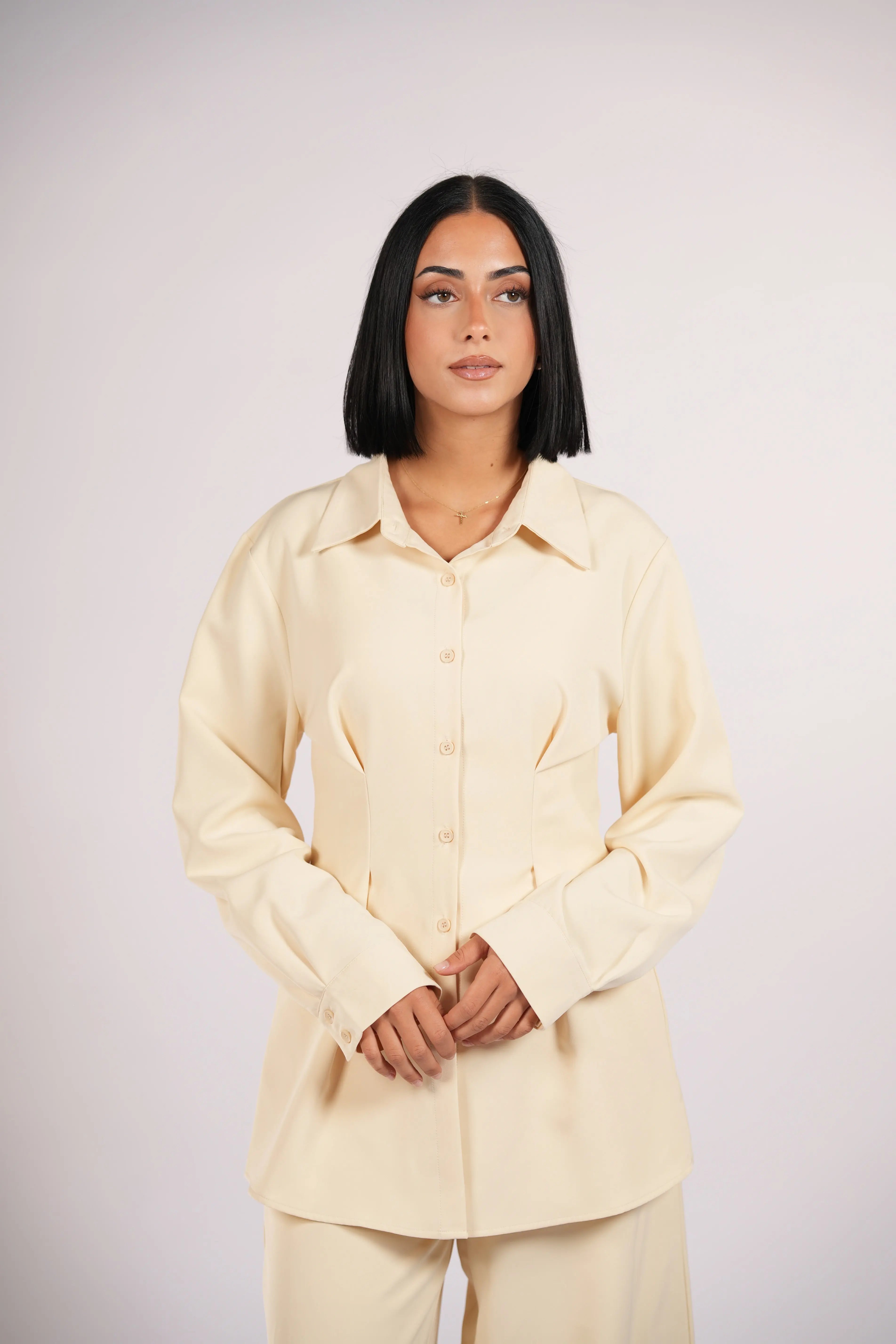 corset blouse - butter yellow Losyana.Shop