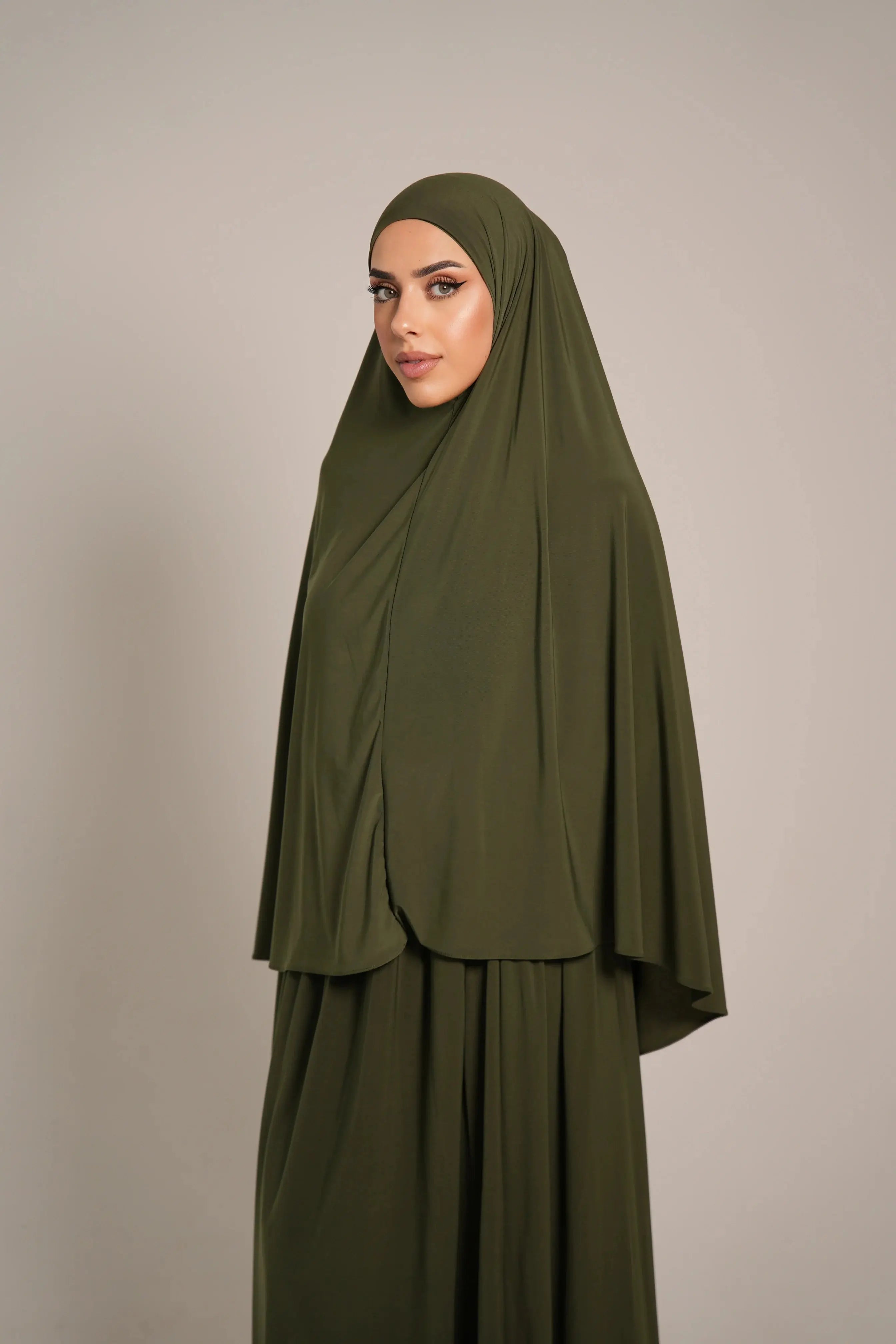 Premium Khimar Set - khaki green Losyana