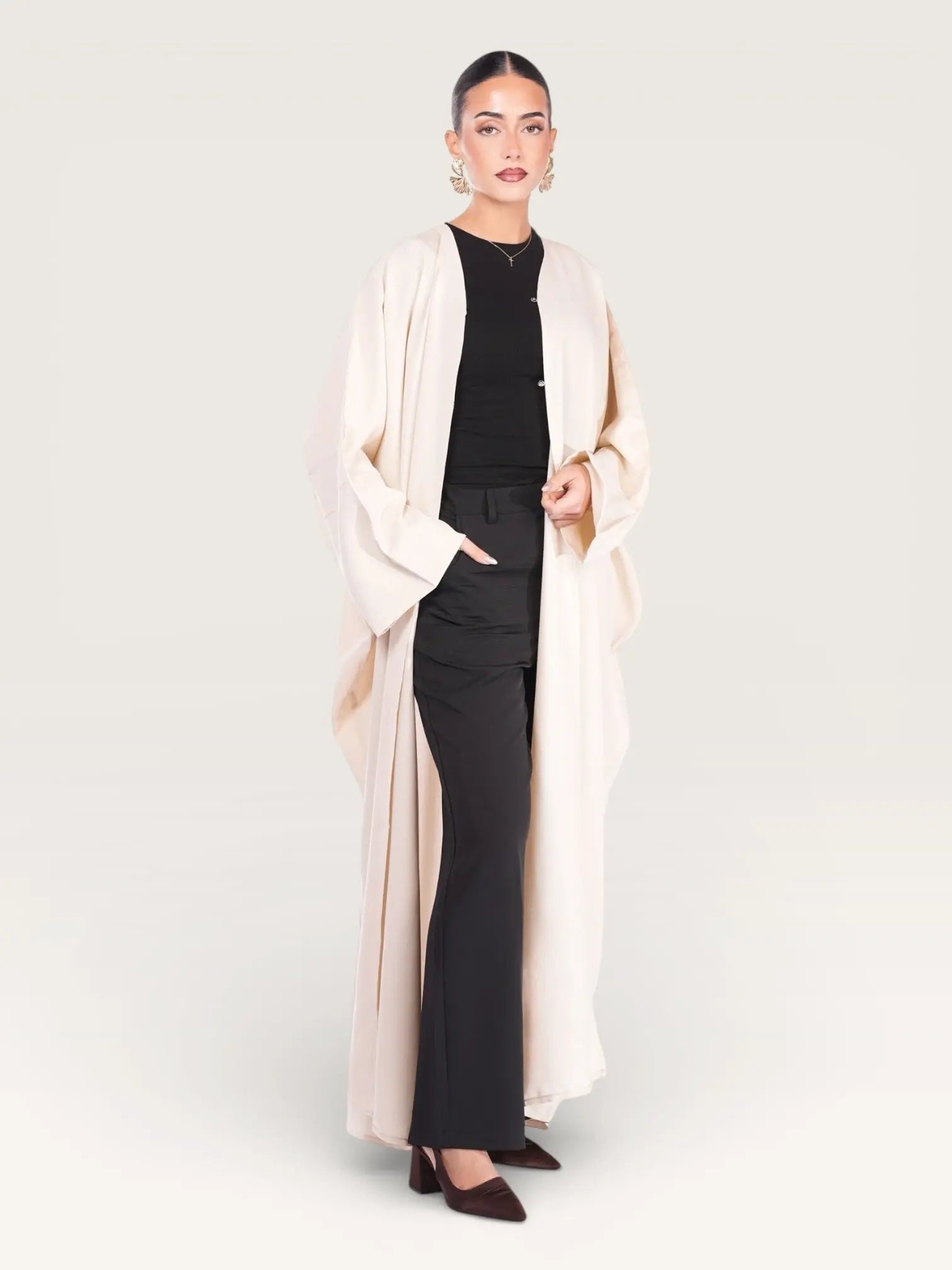 linen abaya - beige