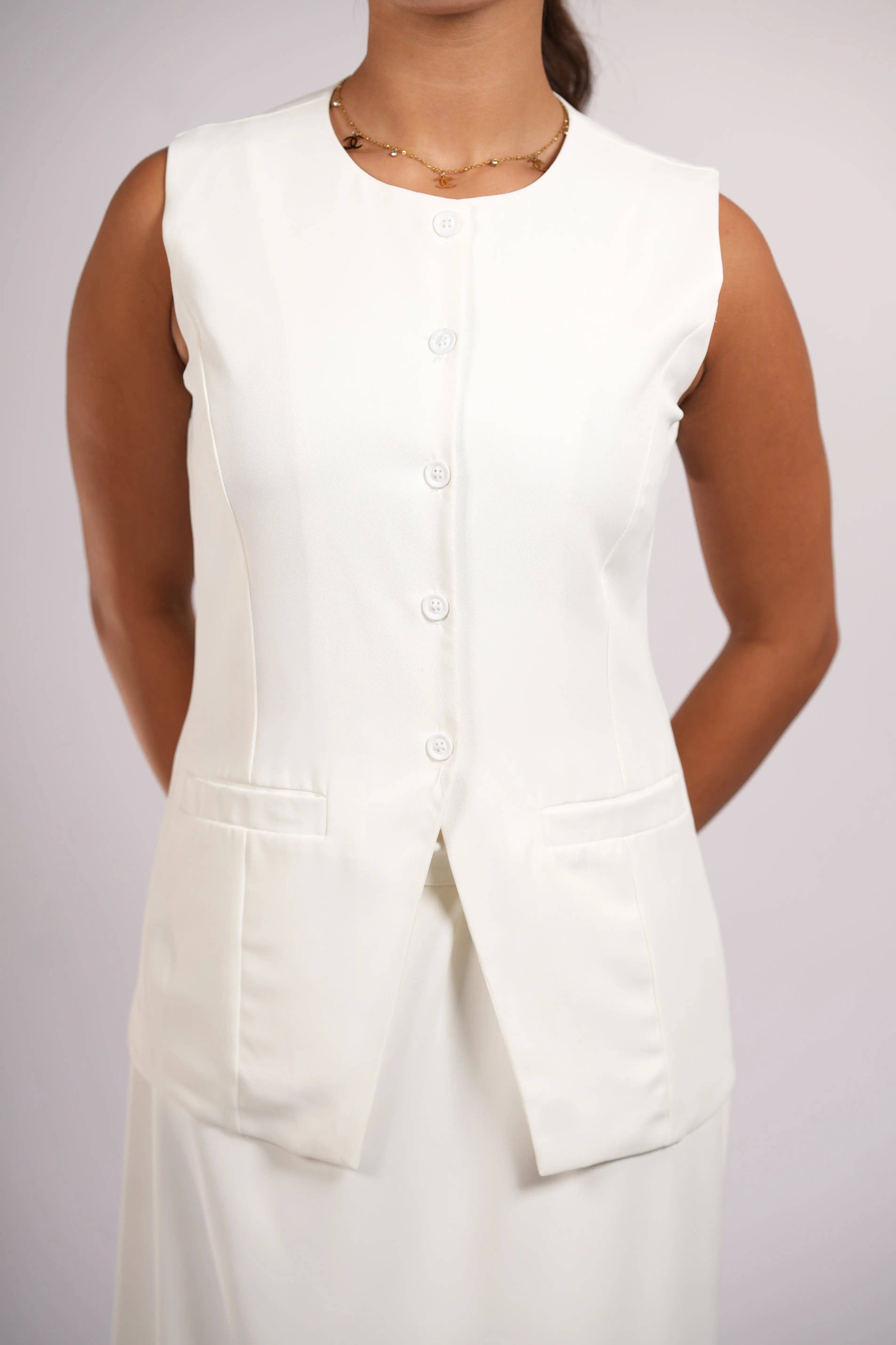 old vienna vest - white Losyana.Shop