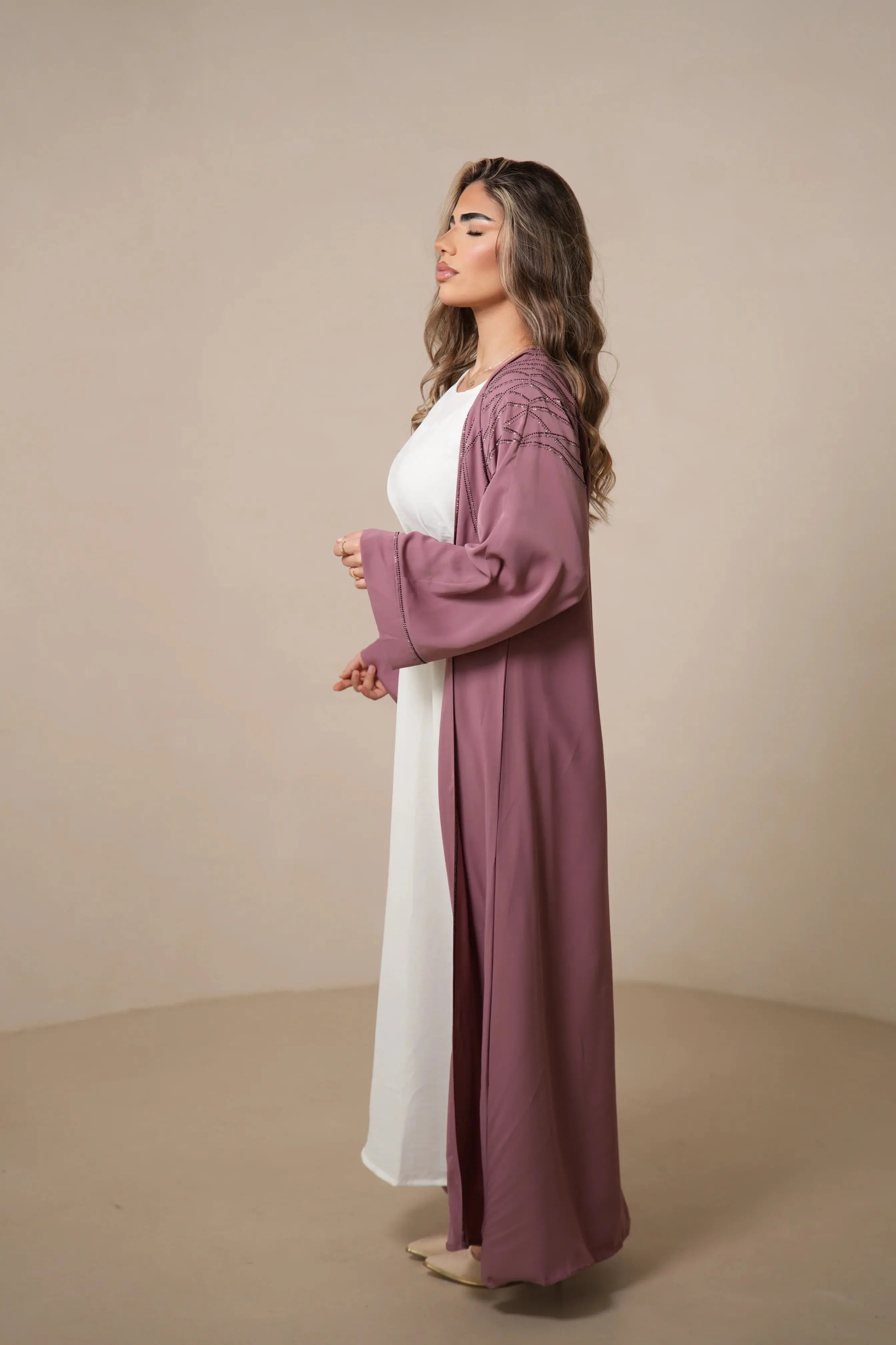 Emirate abaya- Pink Losyana.Shop