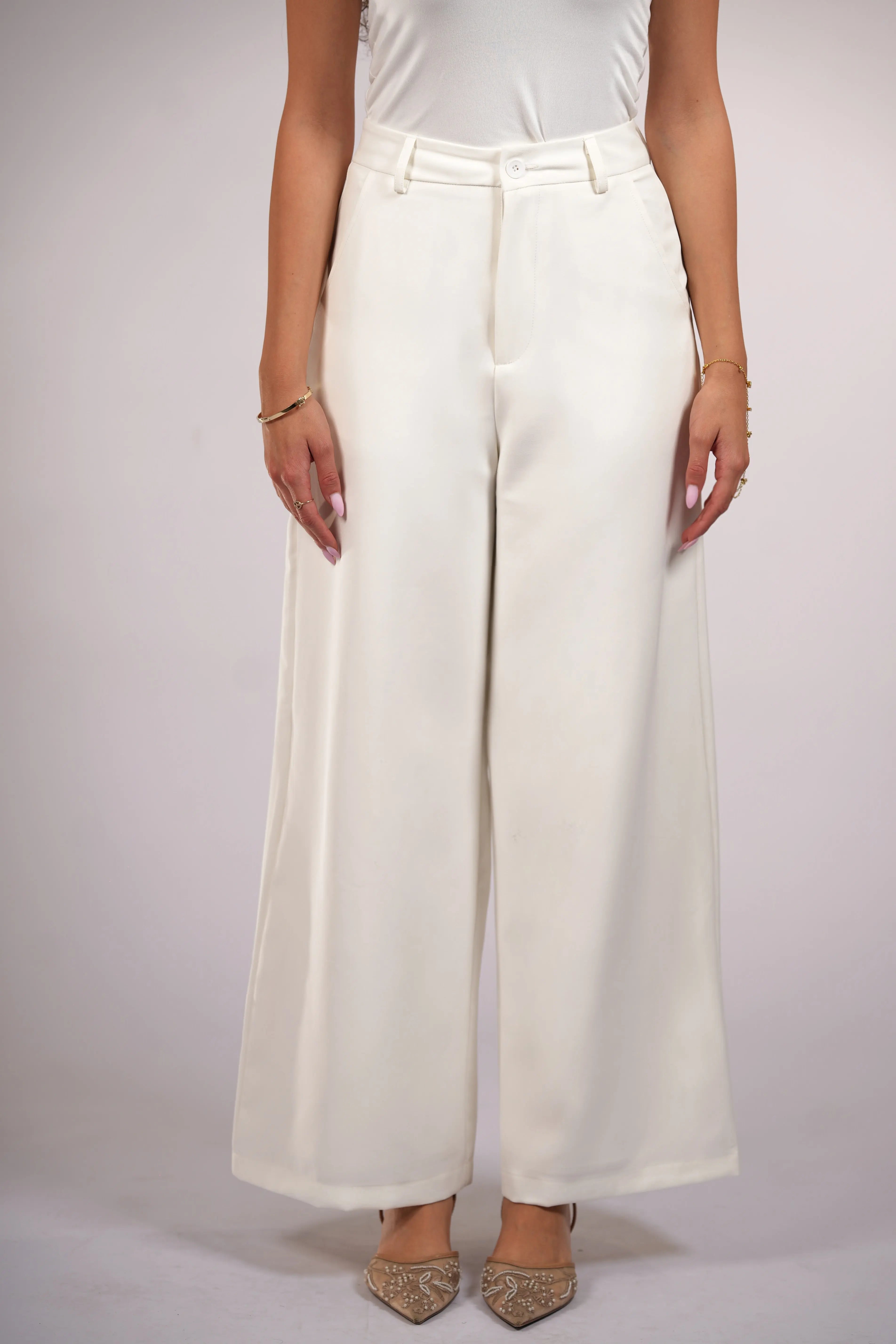 the palais pants - white Losyana.Shop