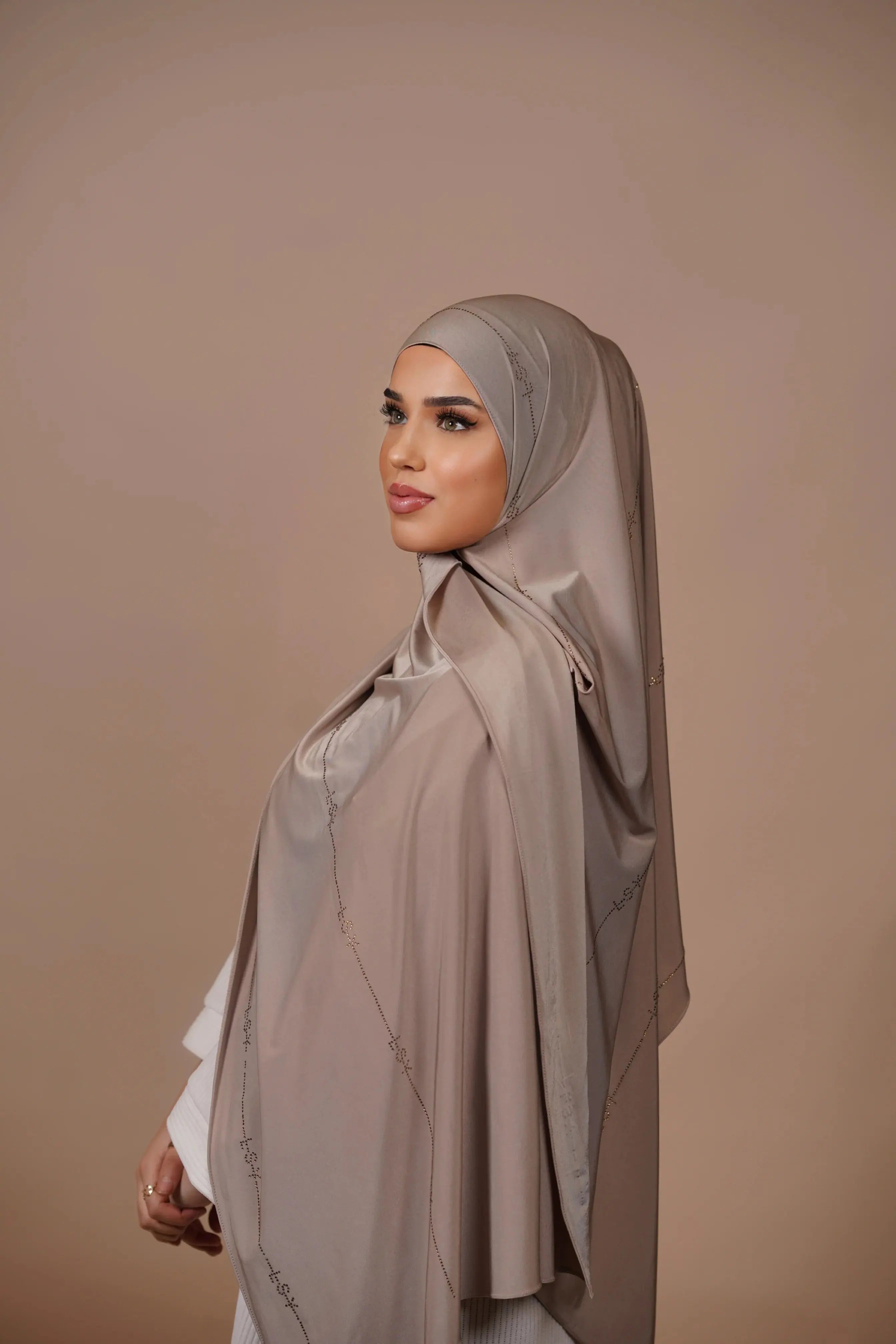 LSY Satin Premium Jersey - dark beige Losyana