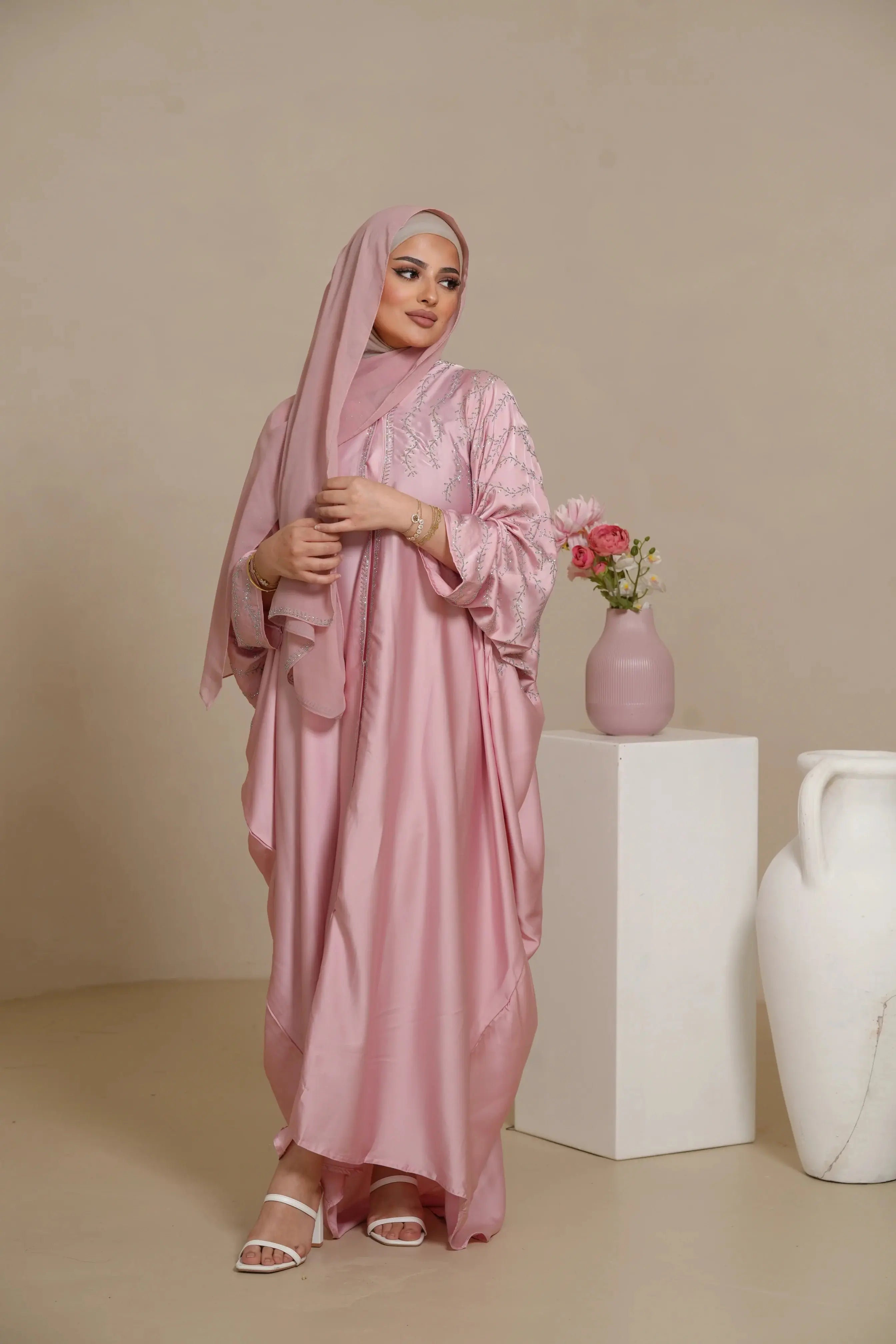 DXB Glitter Abaya - rose Losyana.Shop
