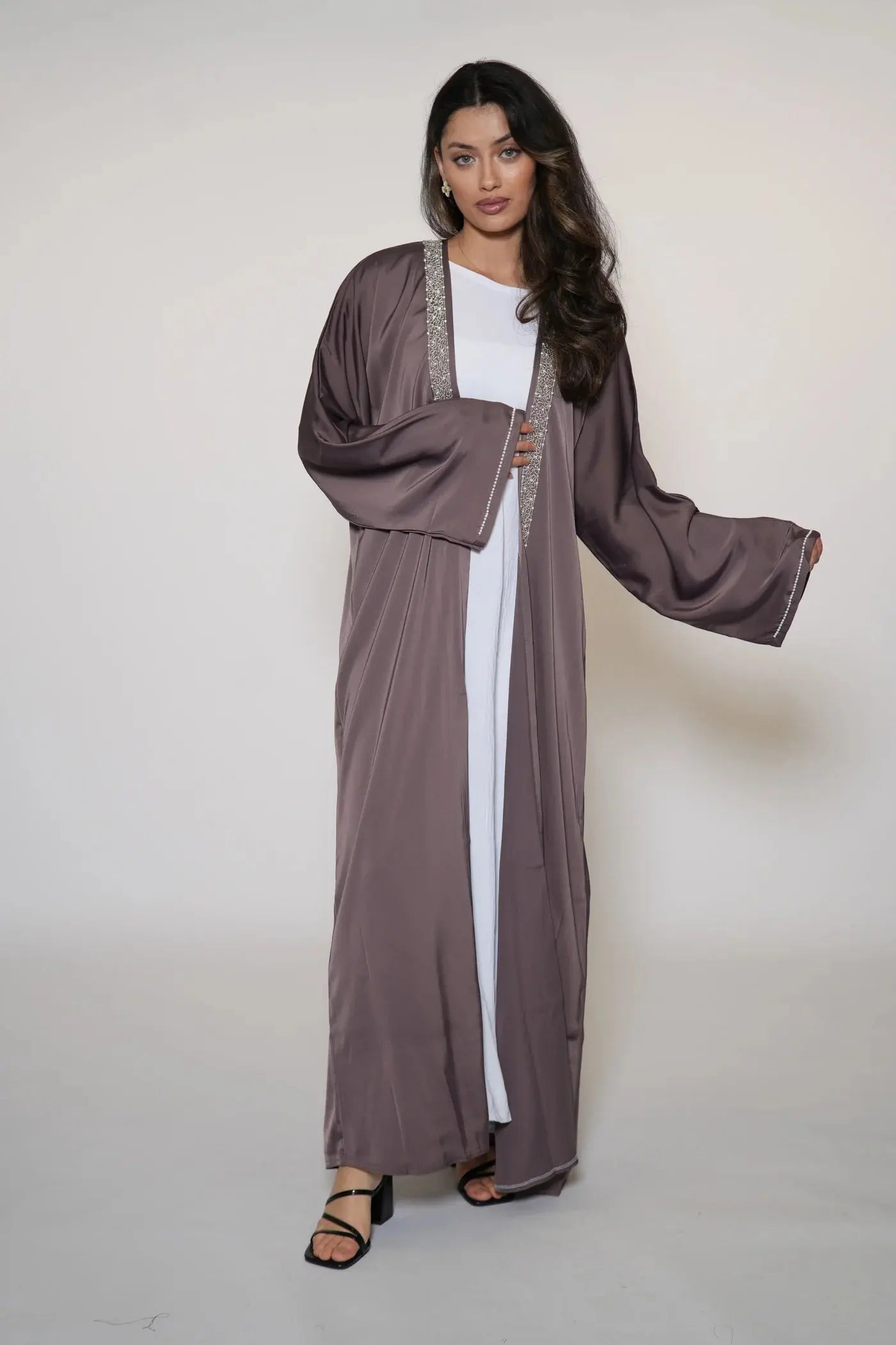 Pearl Stroke Abaya - Dark Purple Losyana.Shop