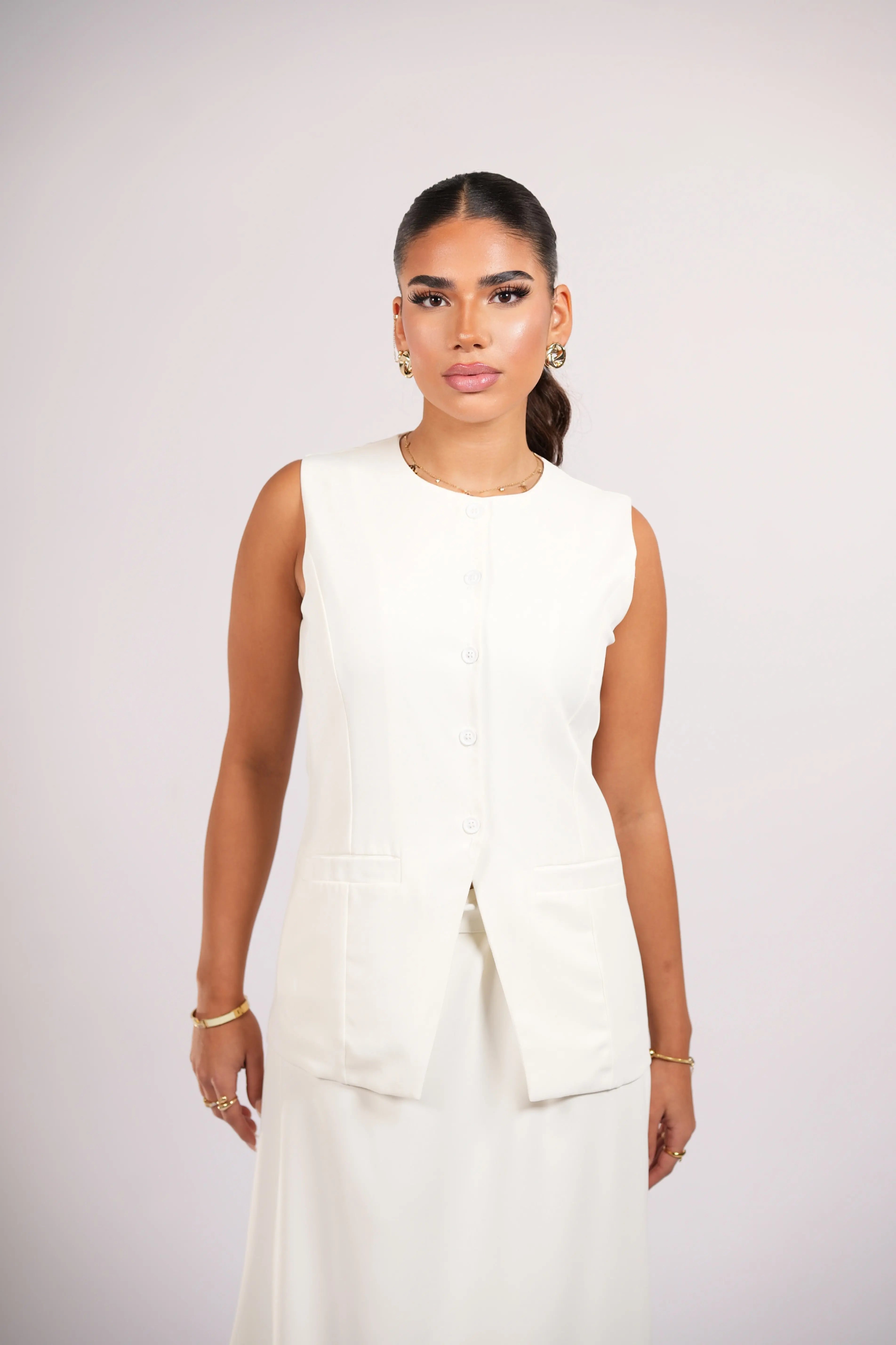 old vienna vest - white Losyana.Shop