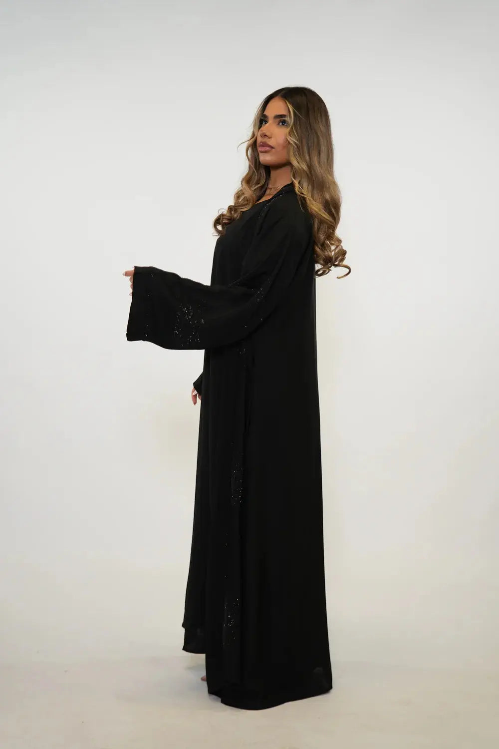 Dubai Luxoury Abaya - Black Losyana.Shop
