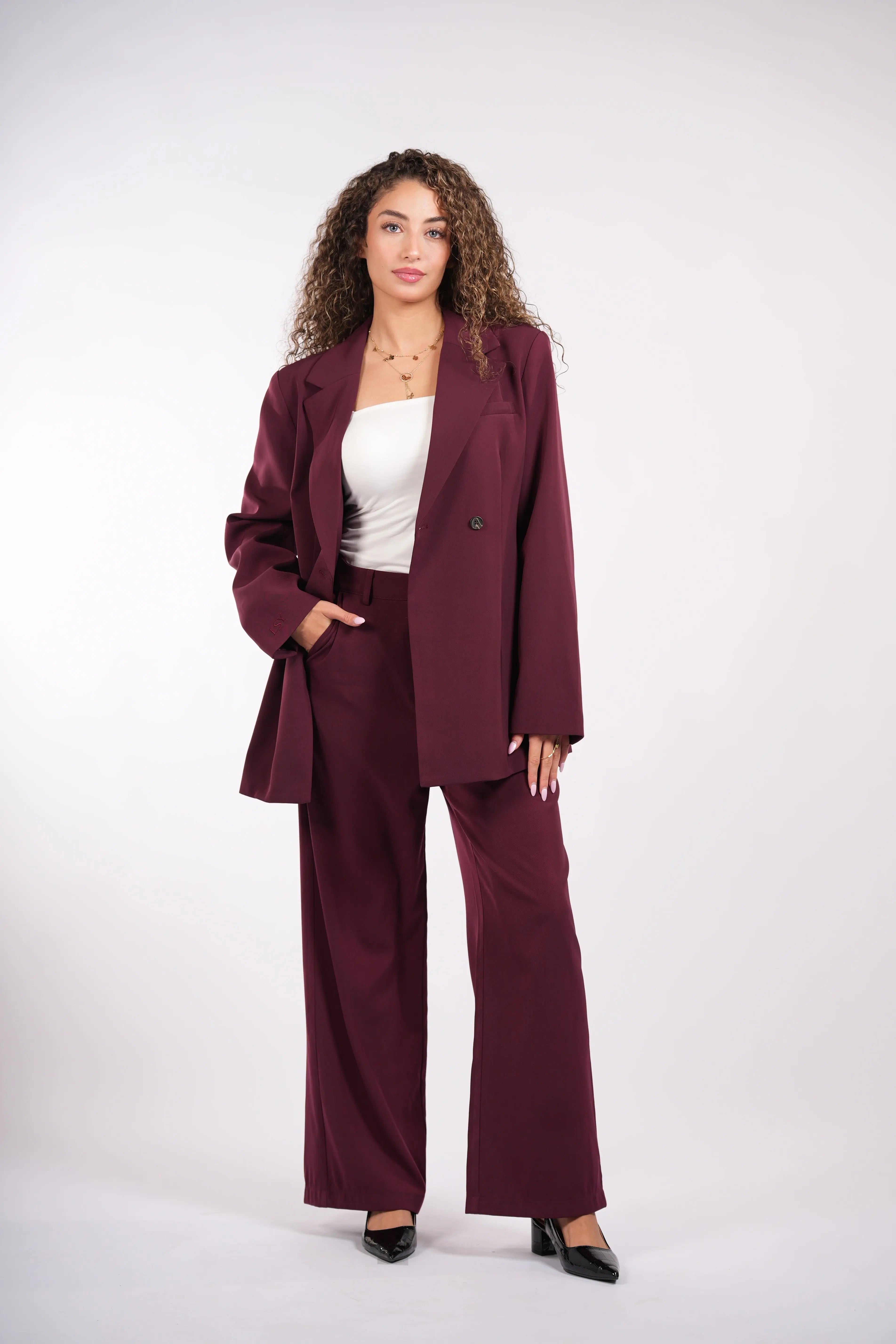 the noble pants - burgundy Losyana.Shop