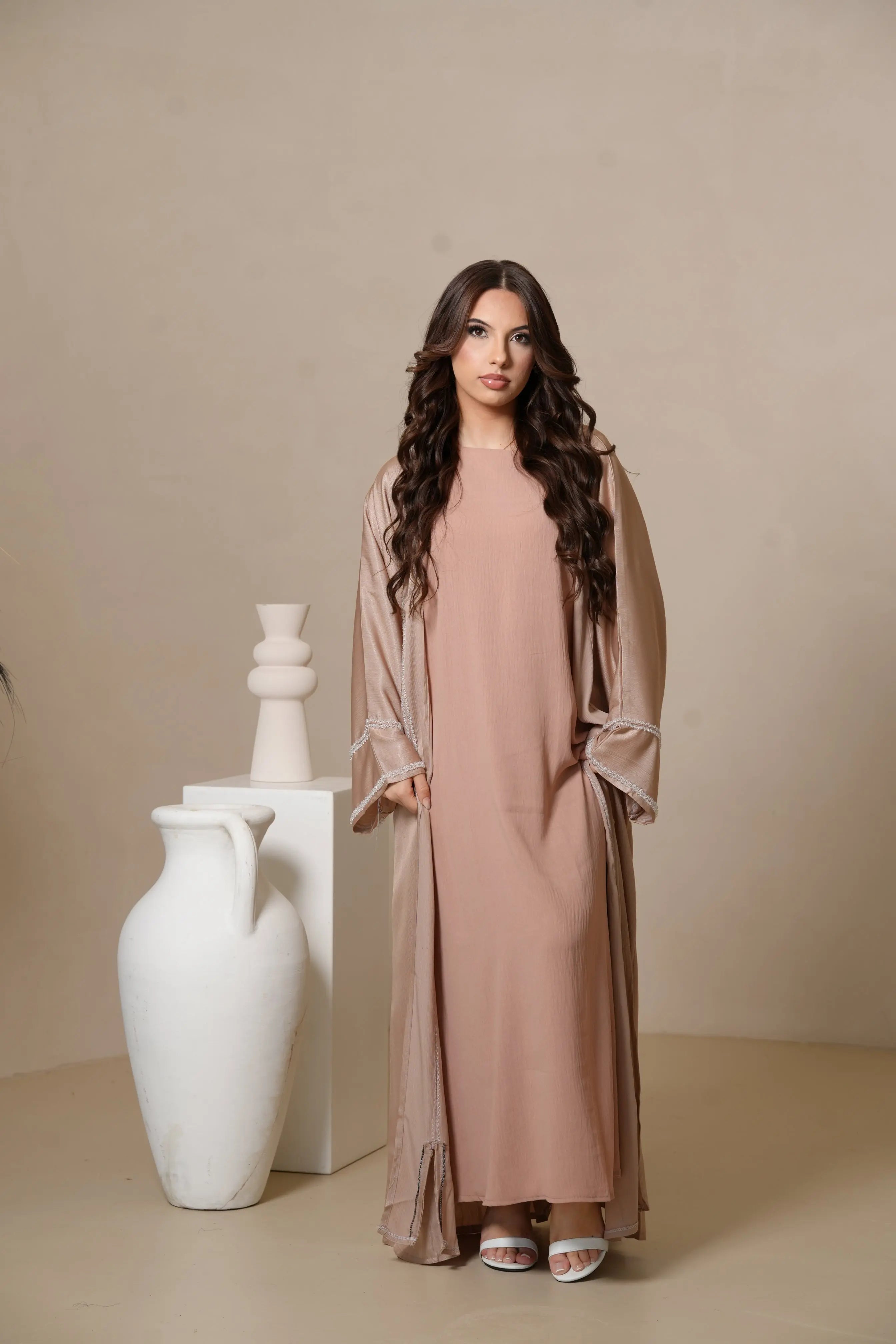 Brightstone shine Abaya -  Rose Gold Losyana.Shop