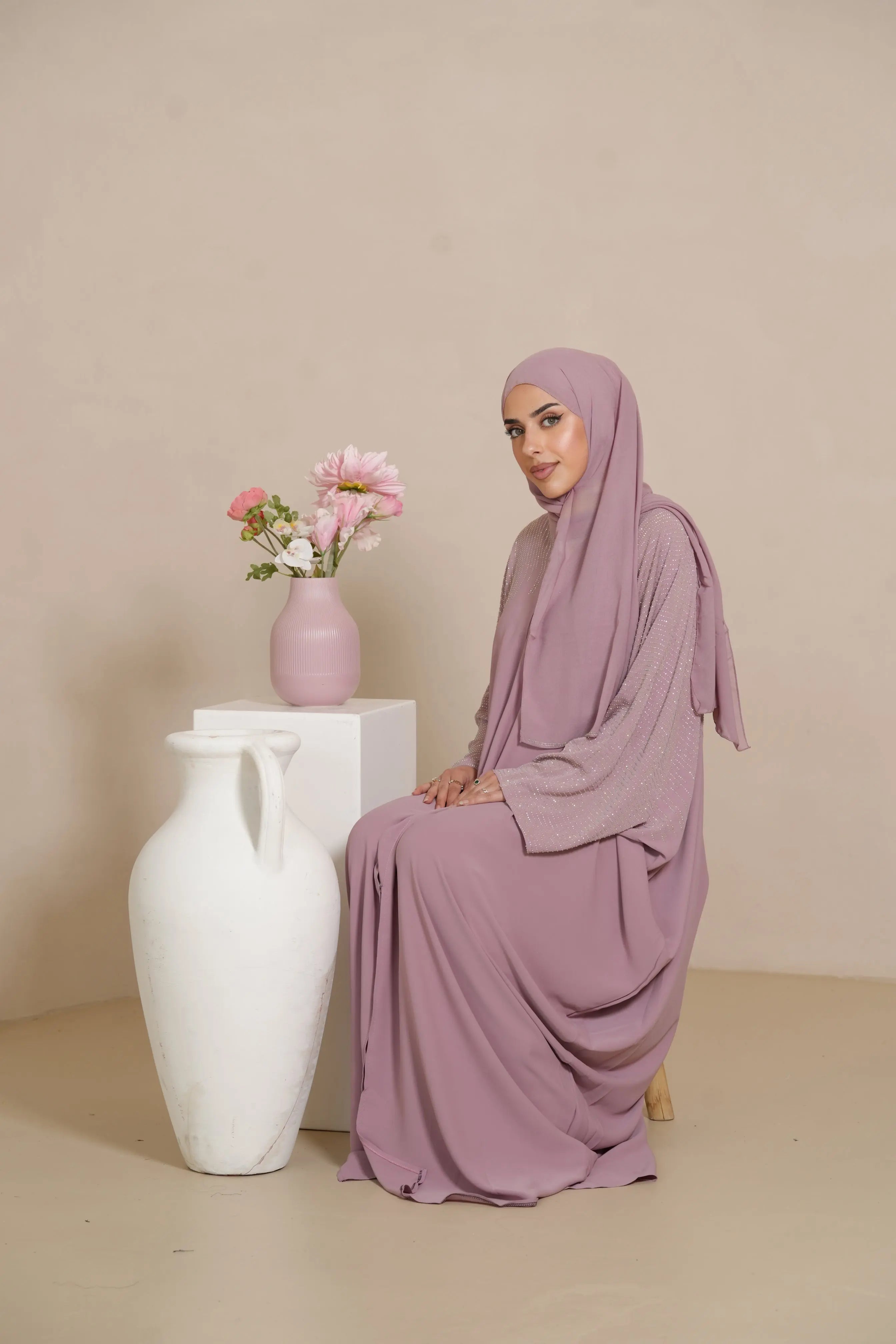 DXB Glitter Abaya - Rose Losyana.Shop