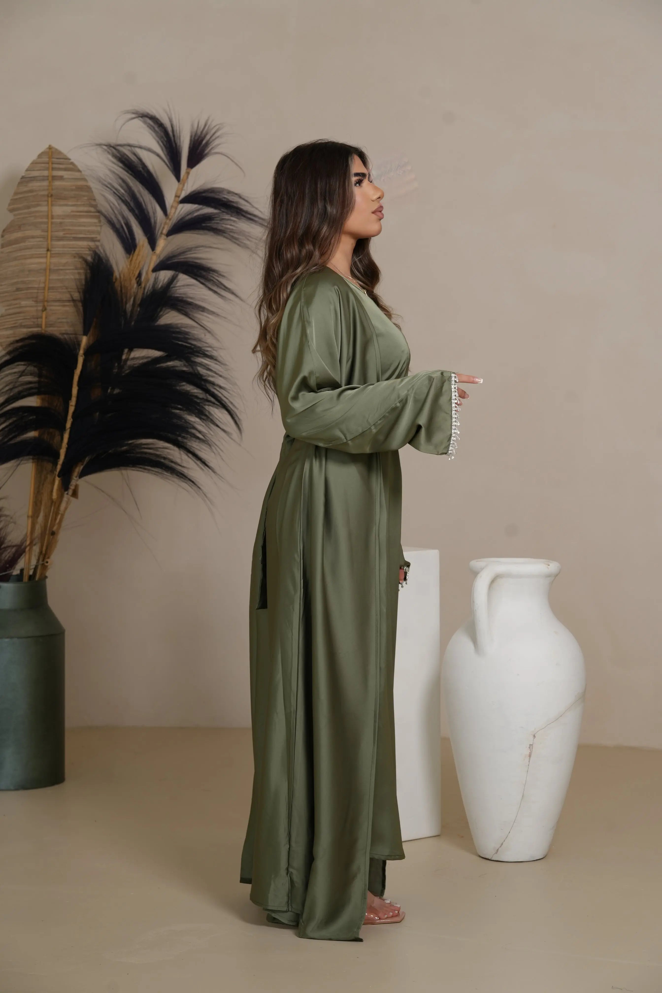 DXB ZARA Abaya - Green Losyana.Shop