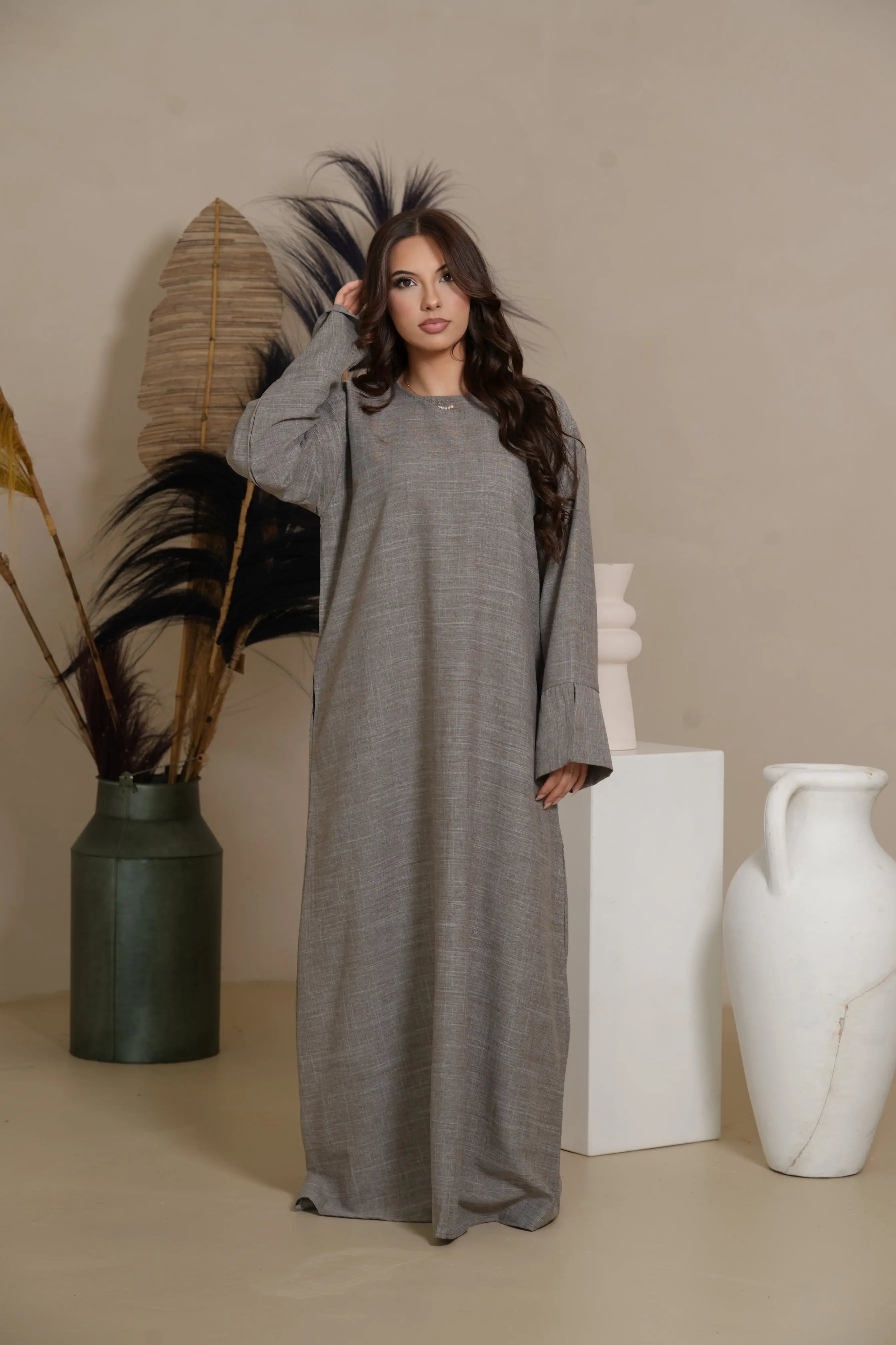 Base Linen Abaya - Venge Losyana.Shop
