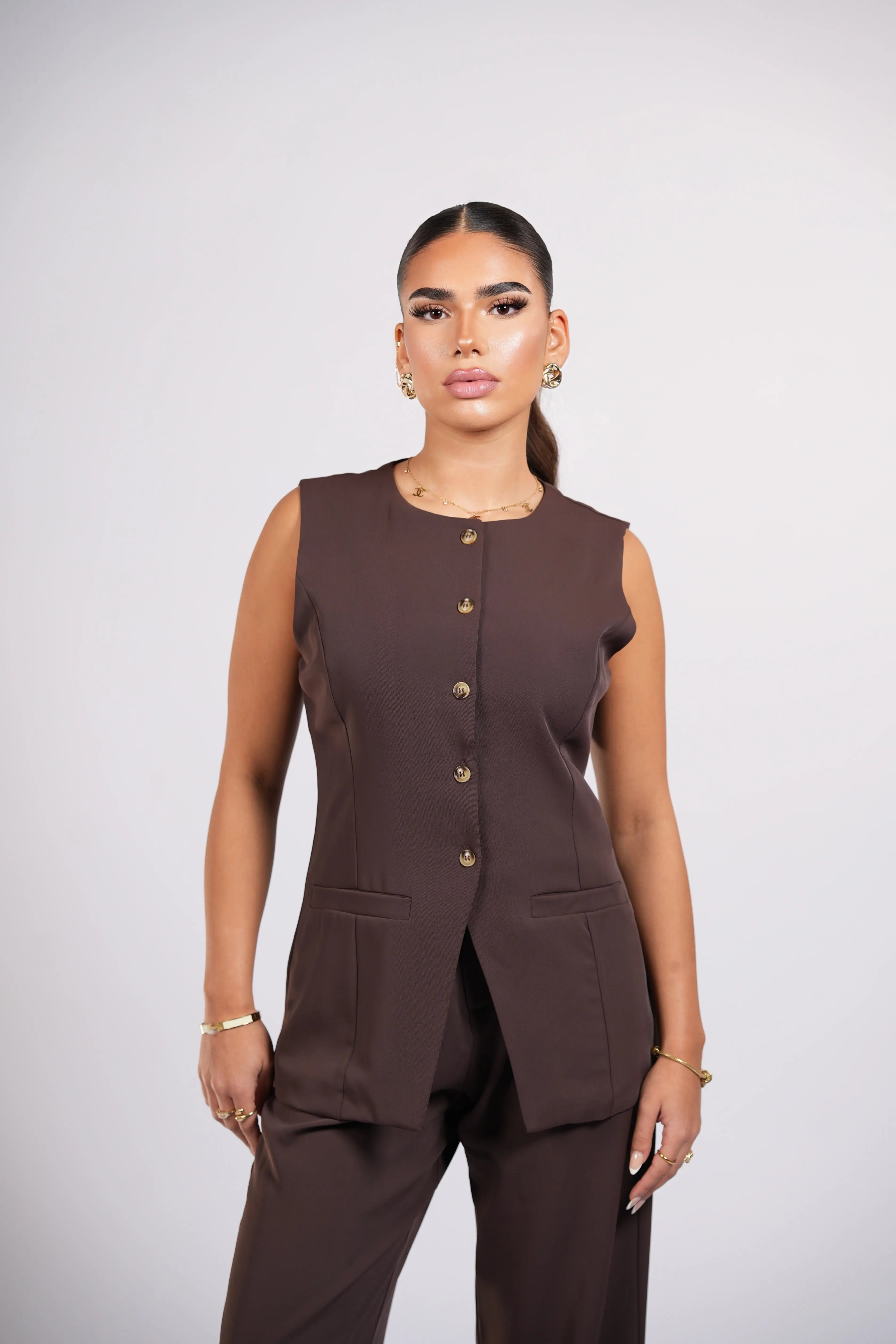 old vienna vest - espresso Losyana.Shop