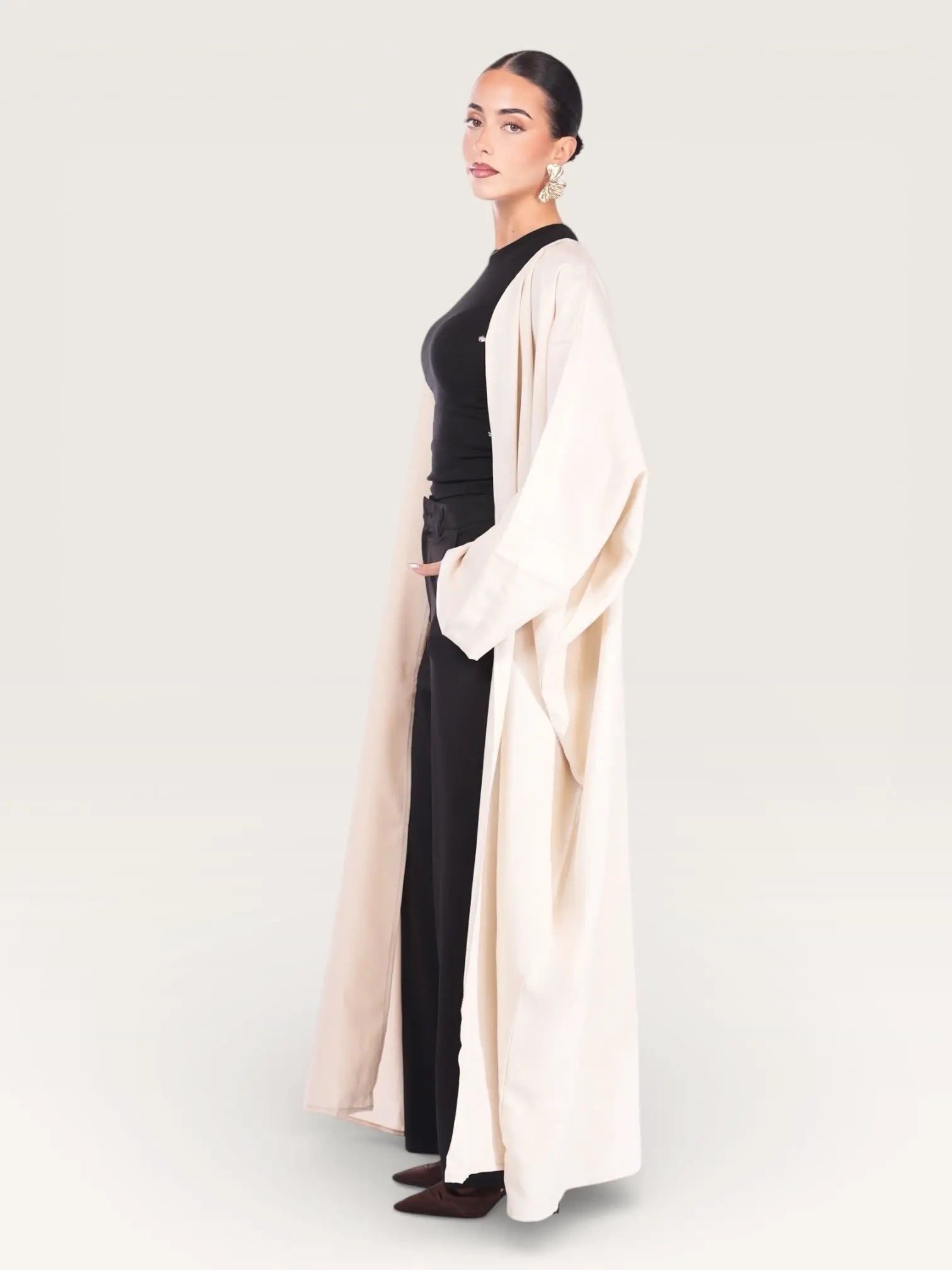 linen abaya - beige