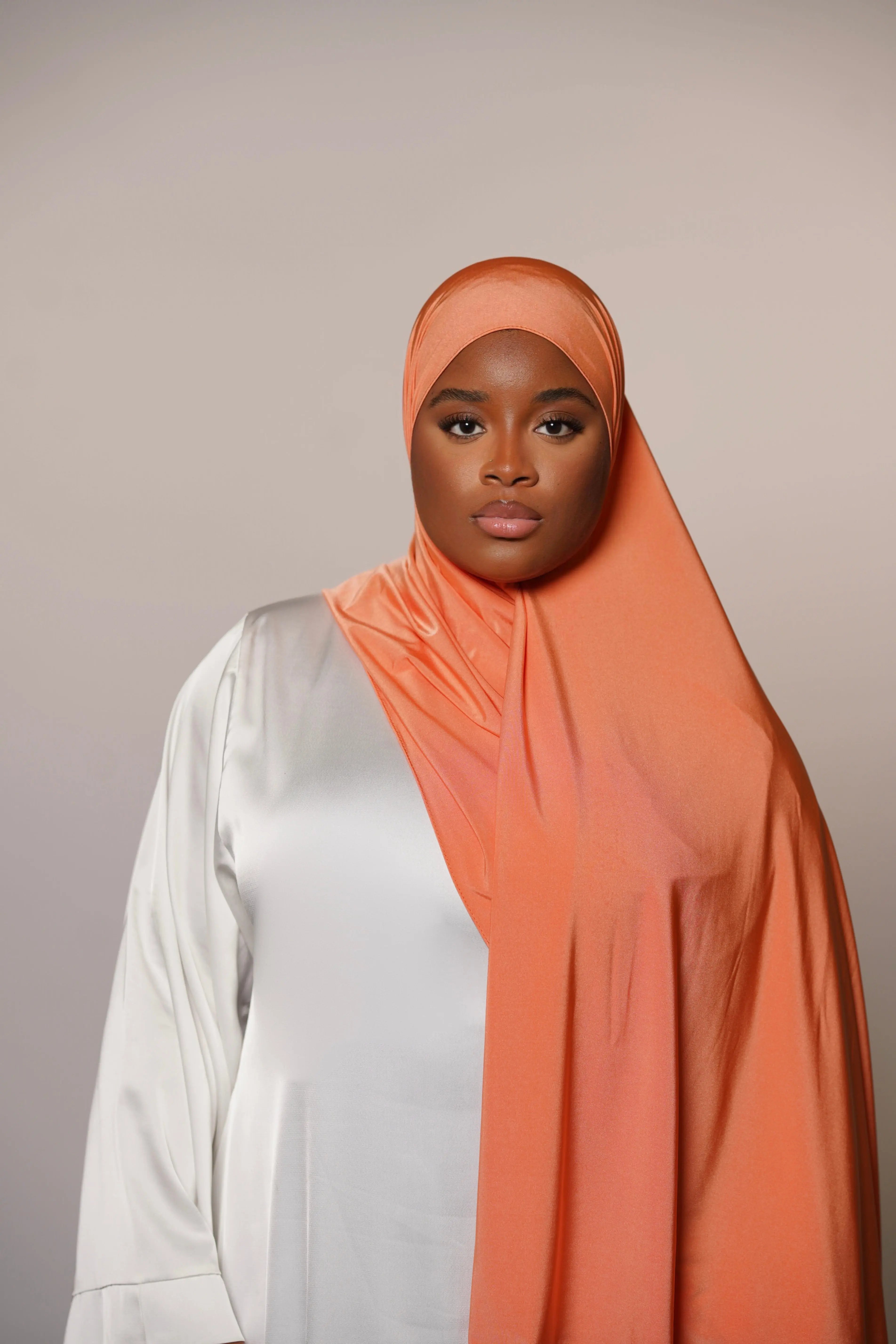 Satin premium jersey - light orange Losyana.Shop
