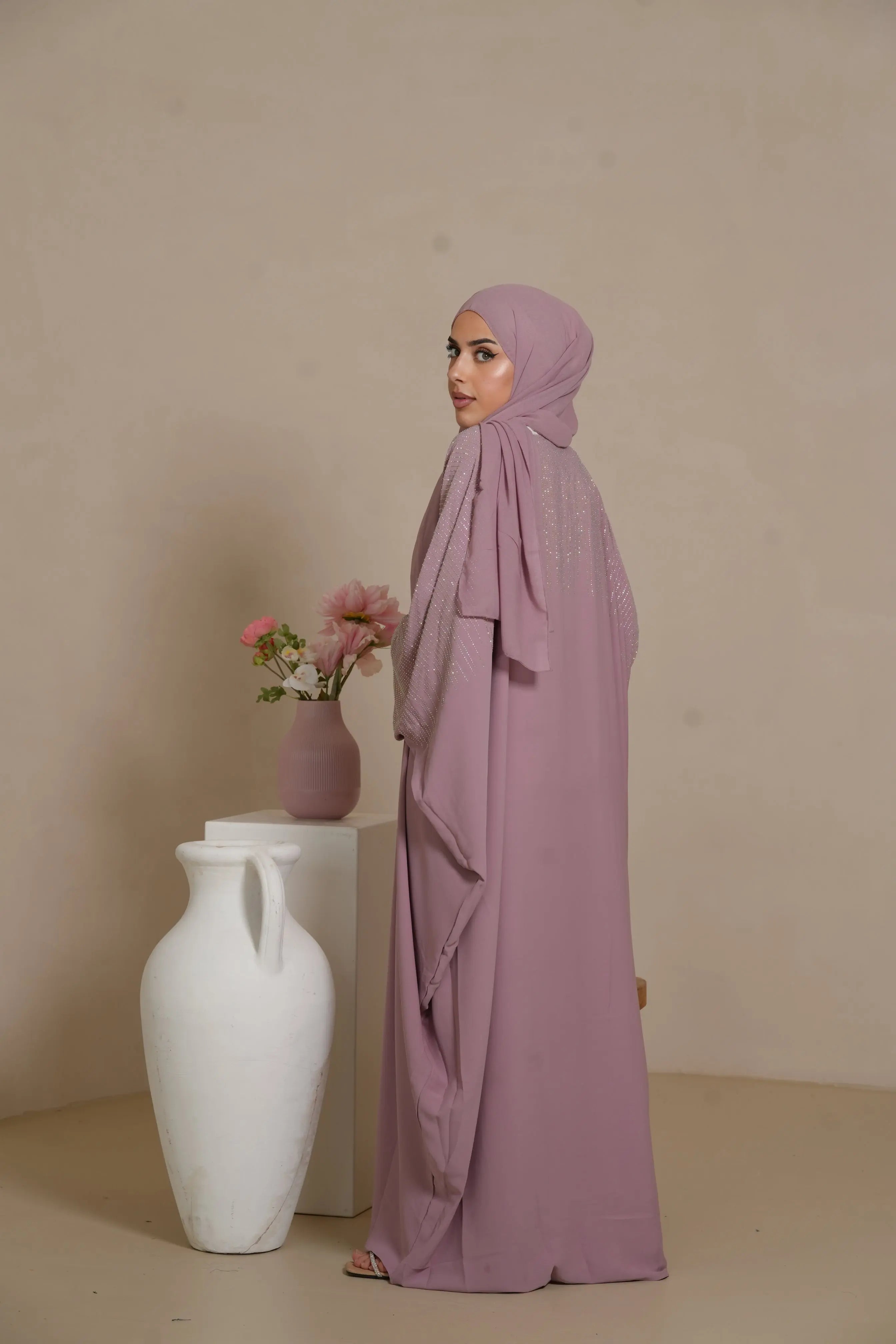 DXB Glitter Abaya - Rose Losyana.Shop