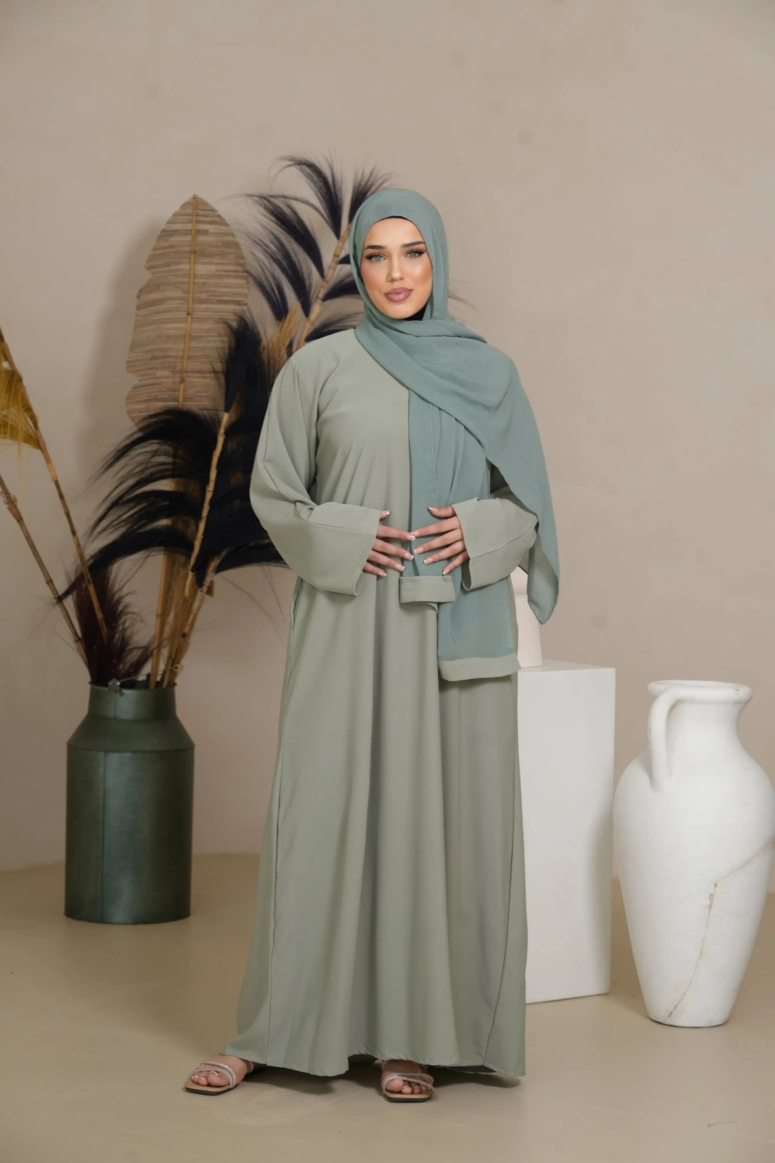 DXB Abaya Daily - pistacio Losyana.Shop