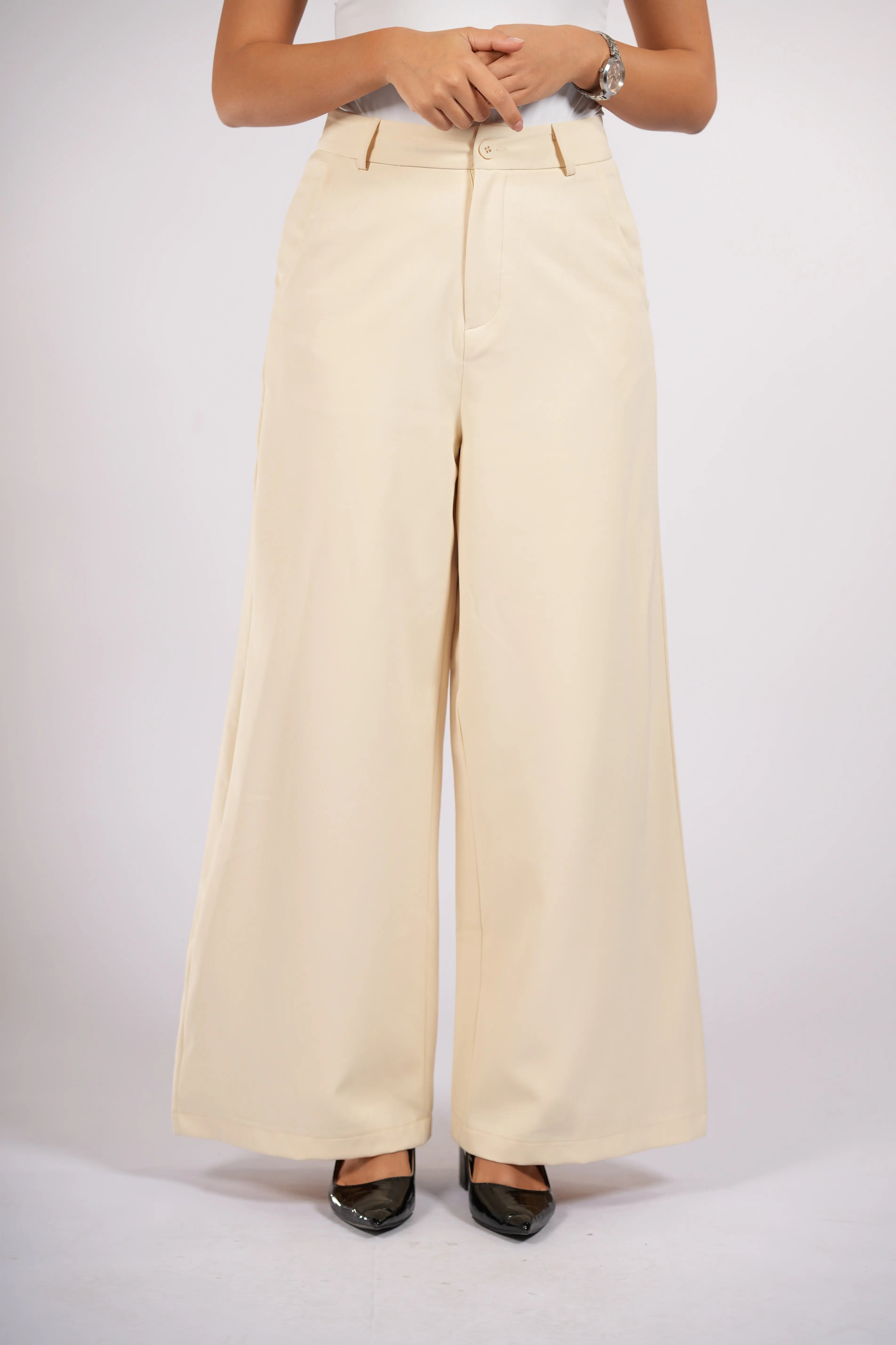 wide leg pants - butter yellow Losyana.Shop
