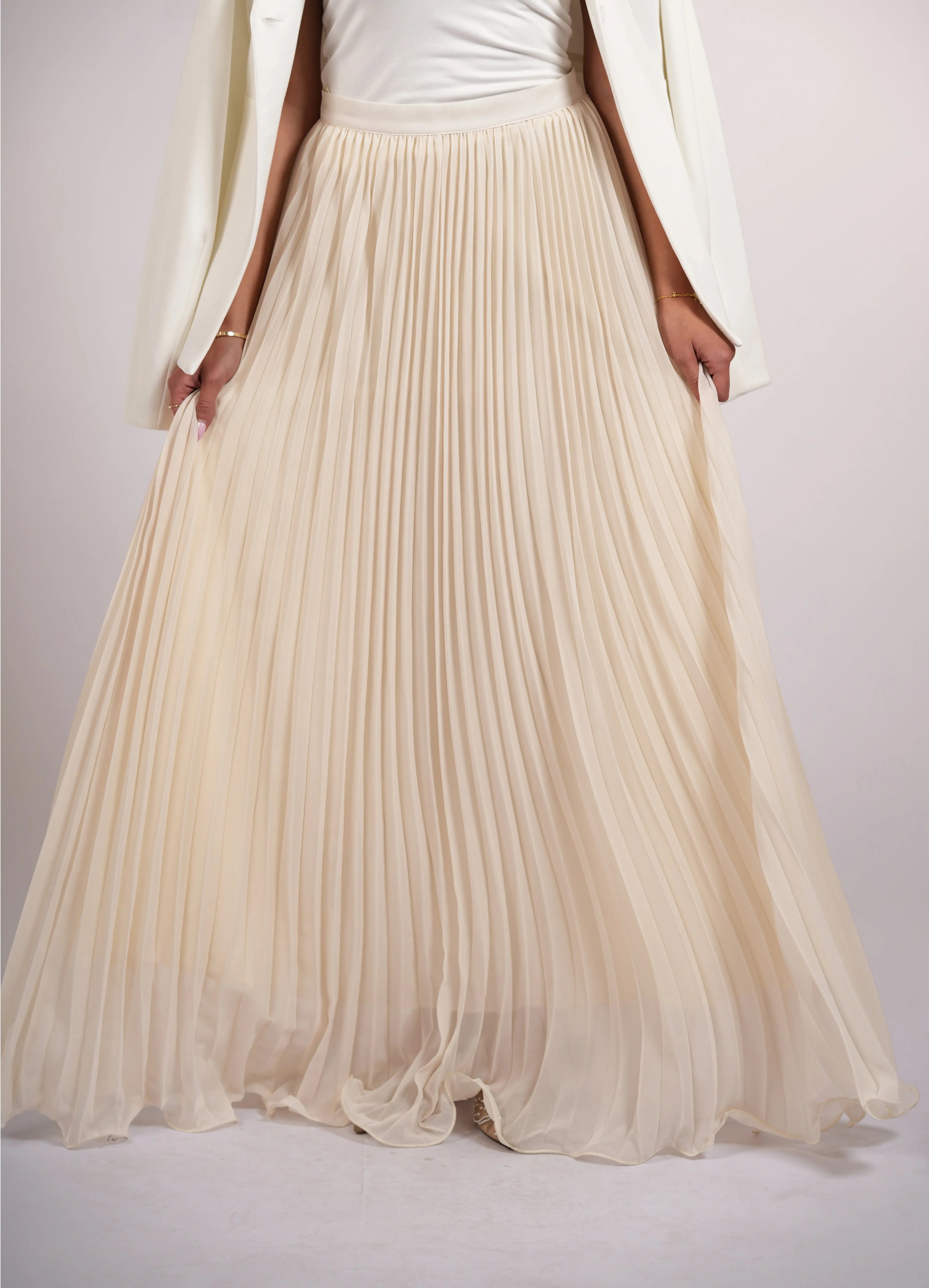 plisse skirt - cream Losyana.Shop