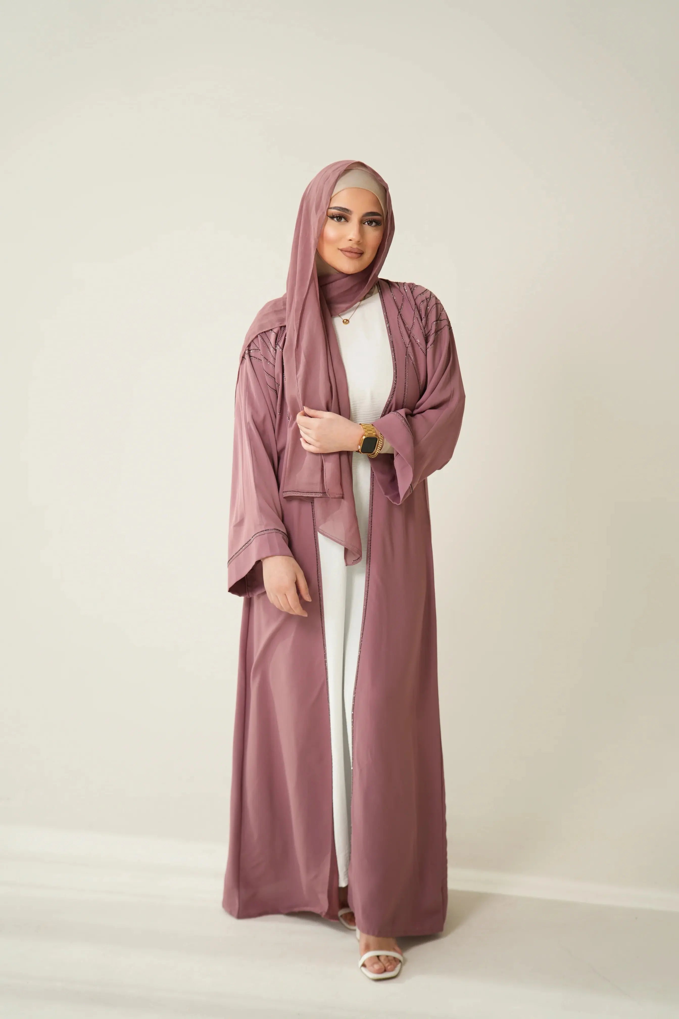 Emirate abaya- Pink Losyana.Shop